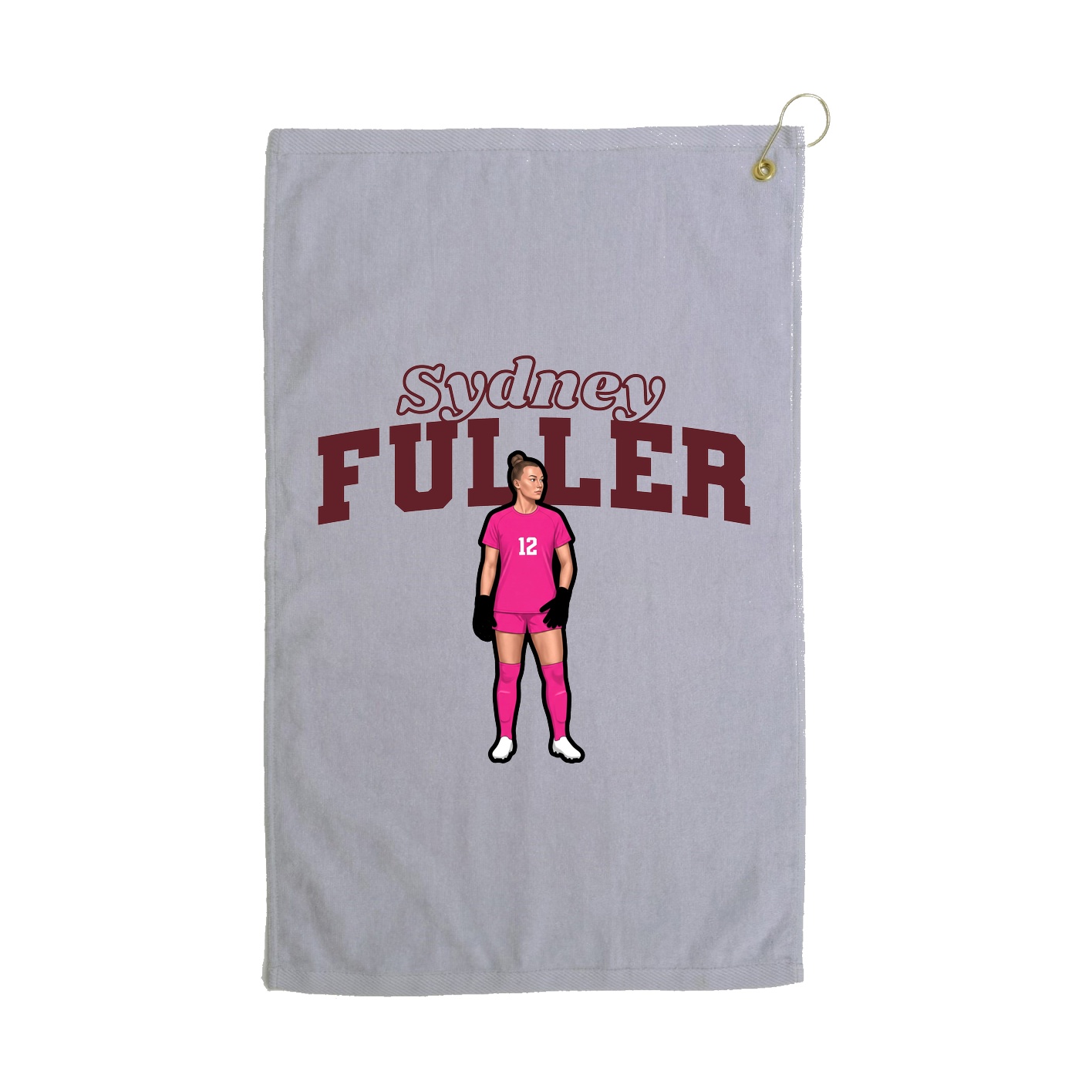 Golf Towel — Name Arch in Grey