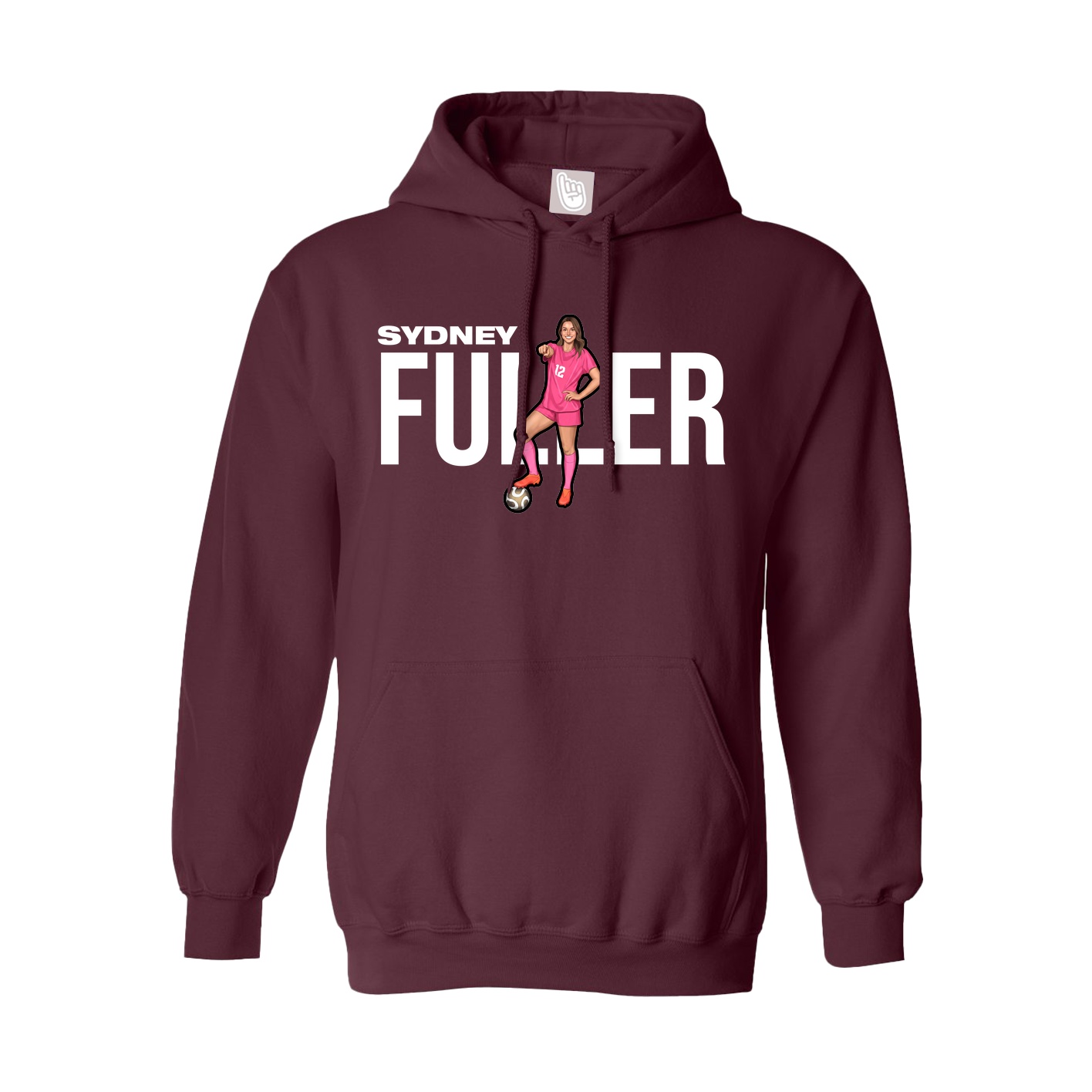 Hoodie — Player Name in Maroon
