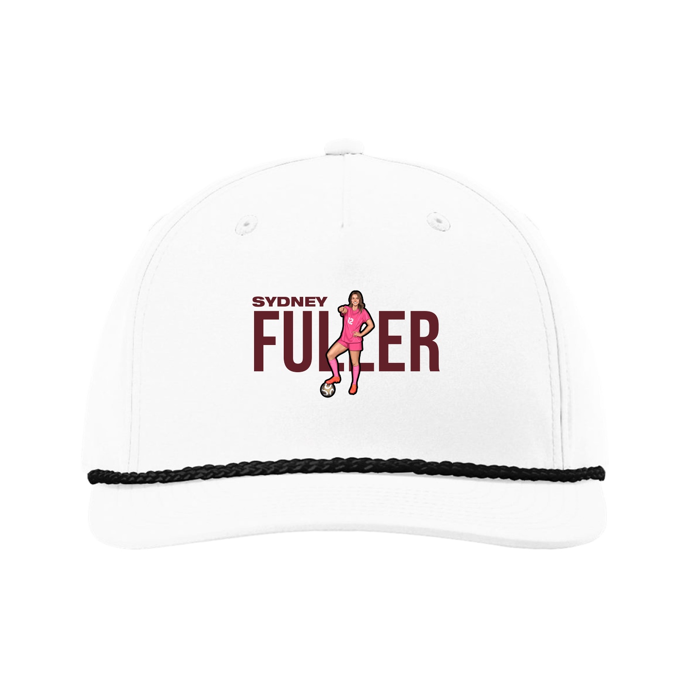Five-Panel Classic Rope Cap — Player Name in White