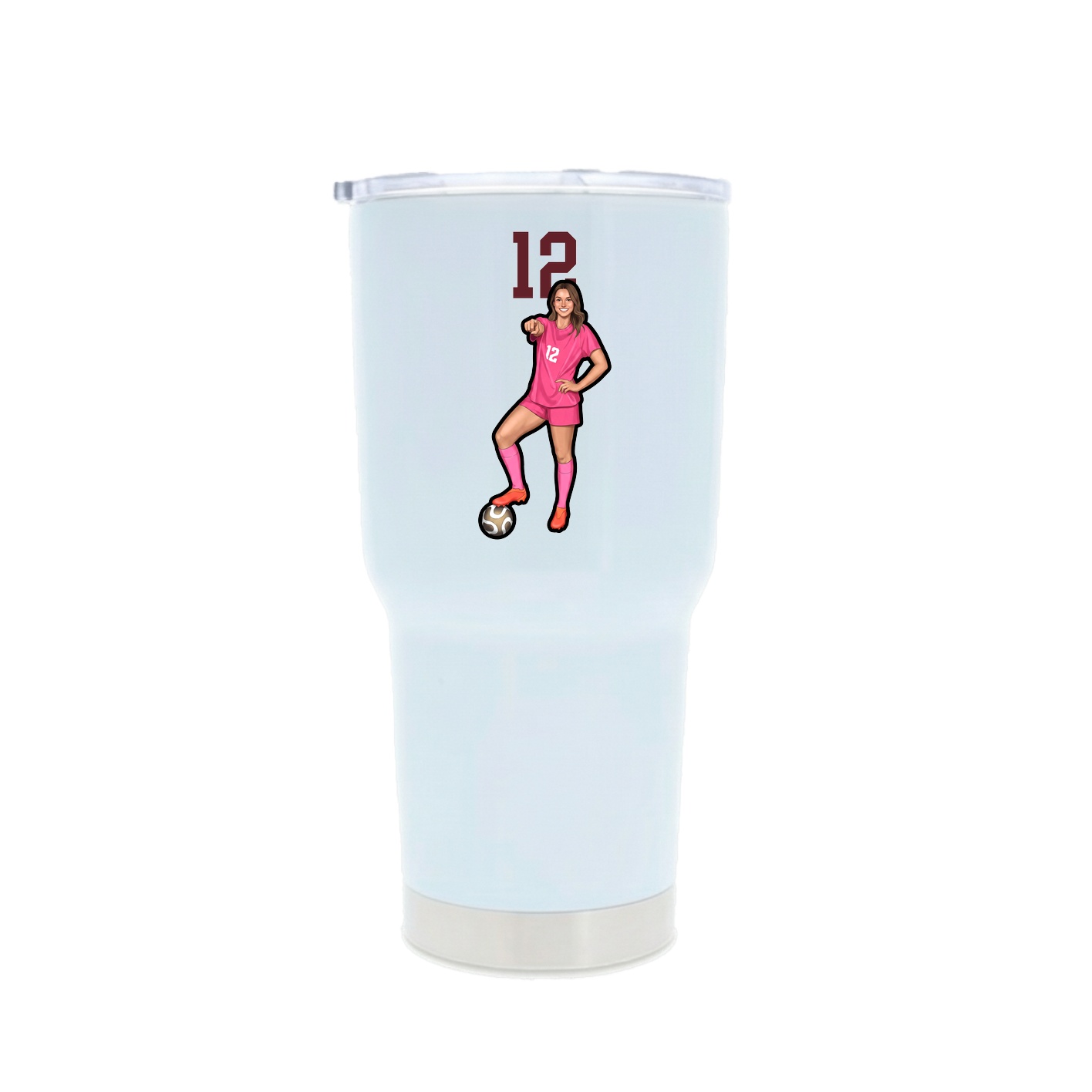 30oz Stainless Steel Tumbler — Number Top in White