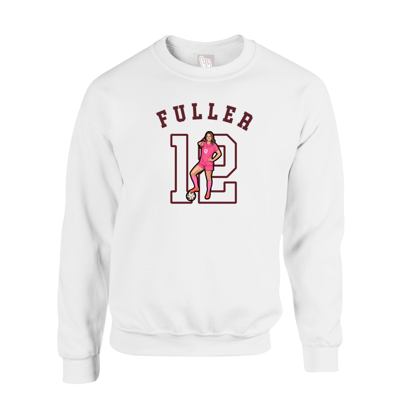 Fleece Crew — Shirsey Arch in White