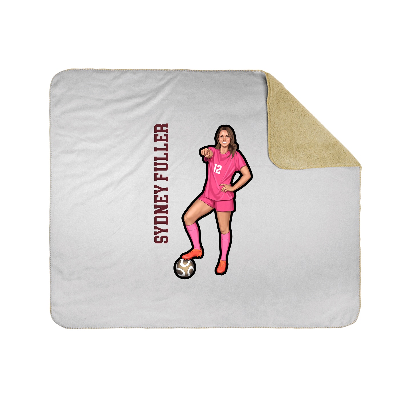 Throw Blanket — Name Vertical in White