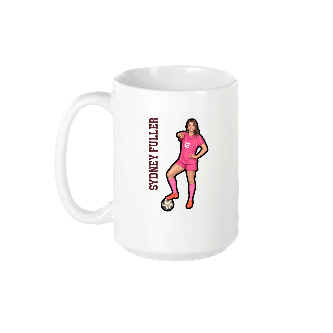 15oz Coffee Mug — Name Vertical in White