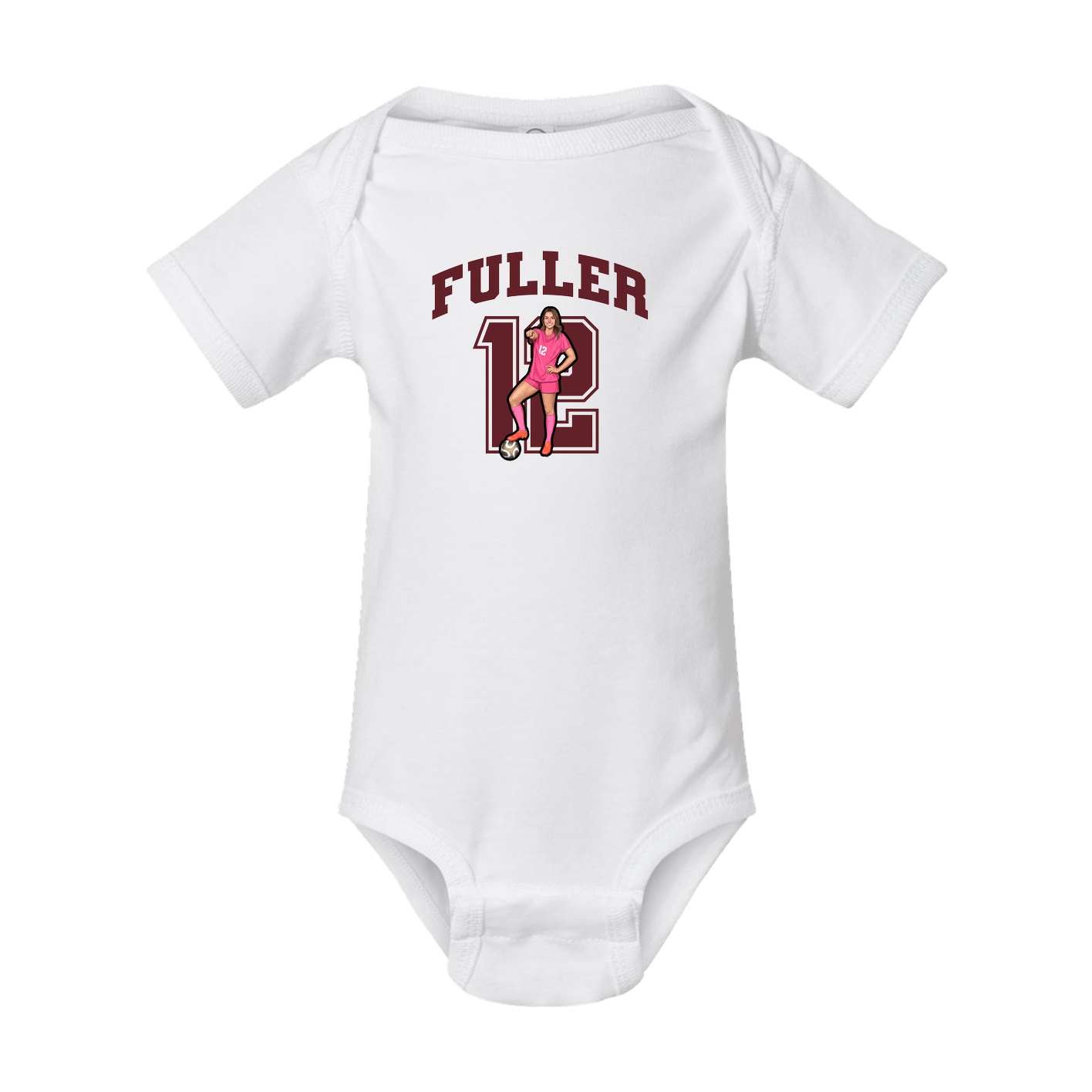 Baby Onesie — Number in White