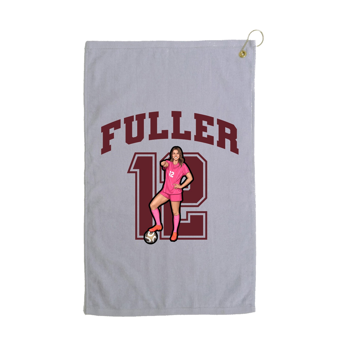 Golf Towel — Number in Grey