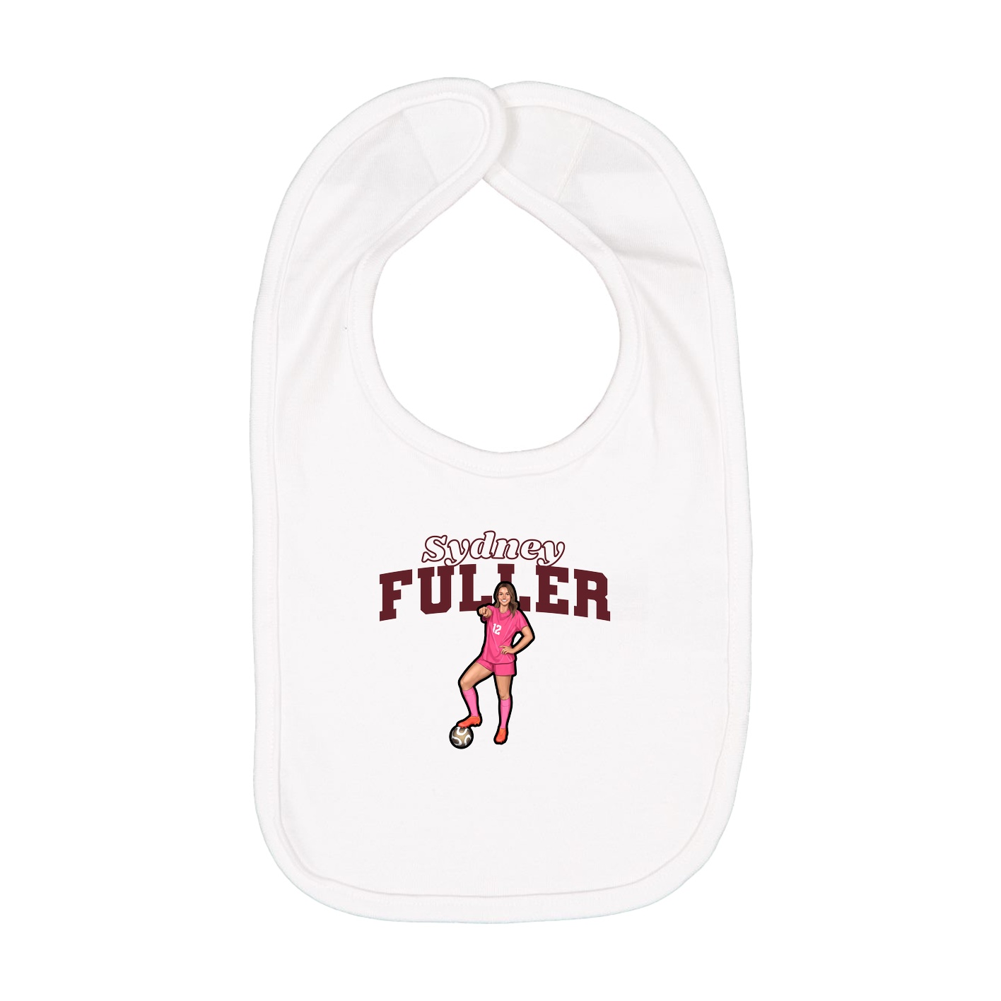 Infant Bib — Name Arch in White