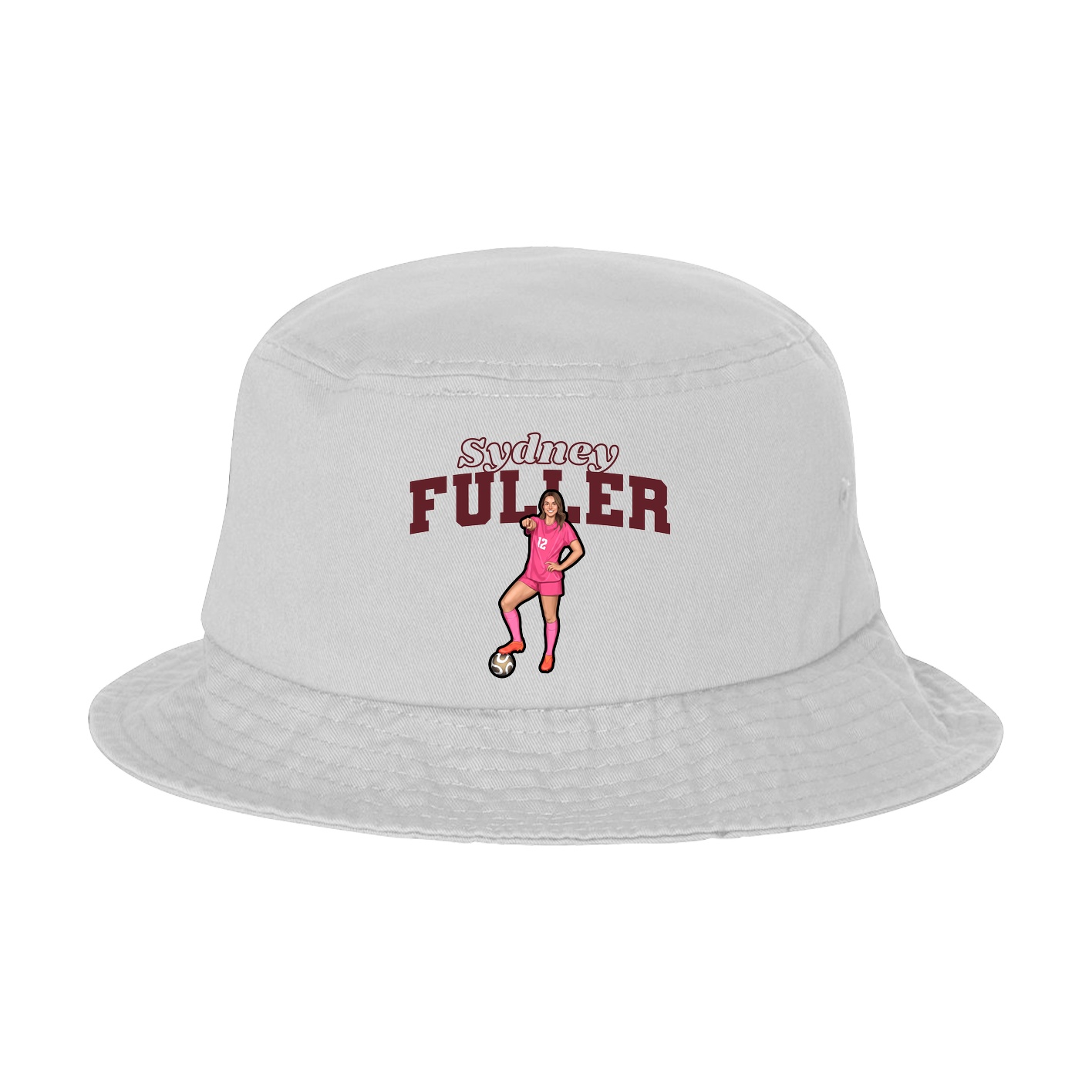 Bucket Cap — Name Arch in White