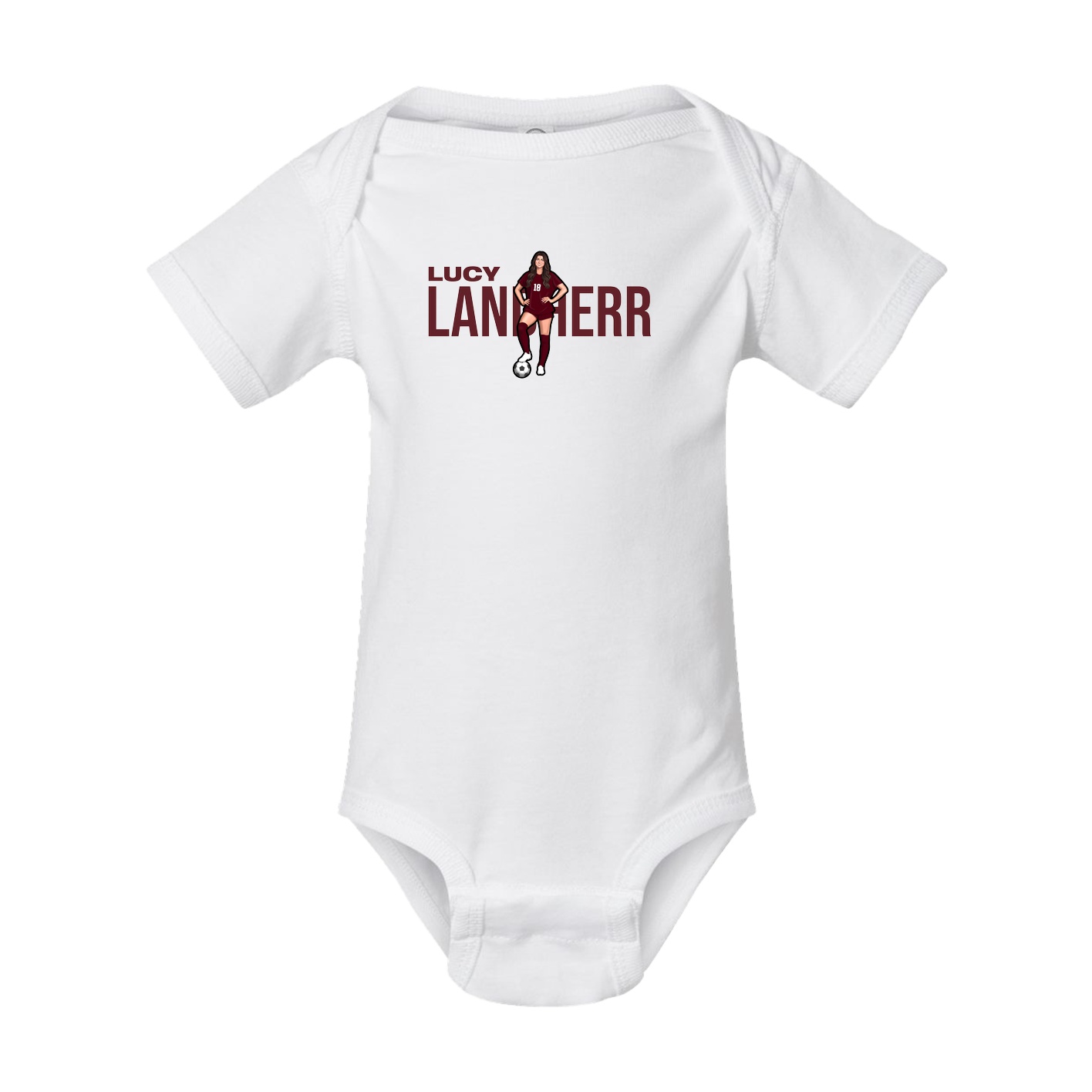 Baby Onesie — Player Name in White