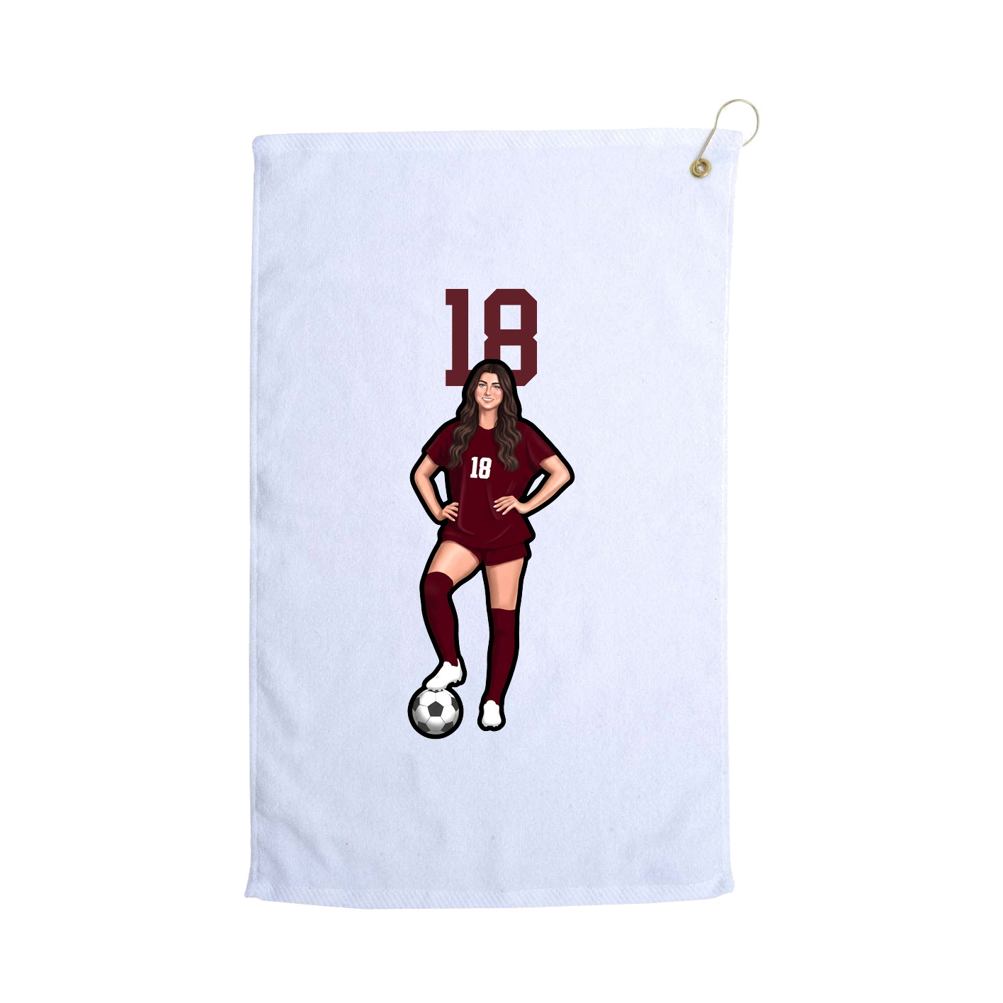 Golf Towel — Number Top in White