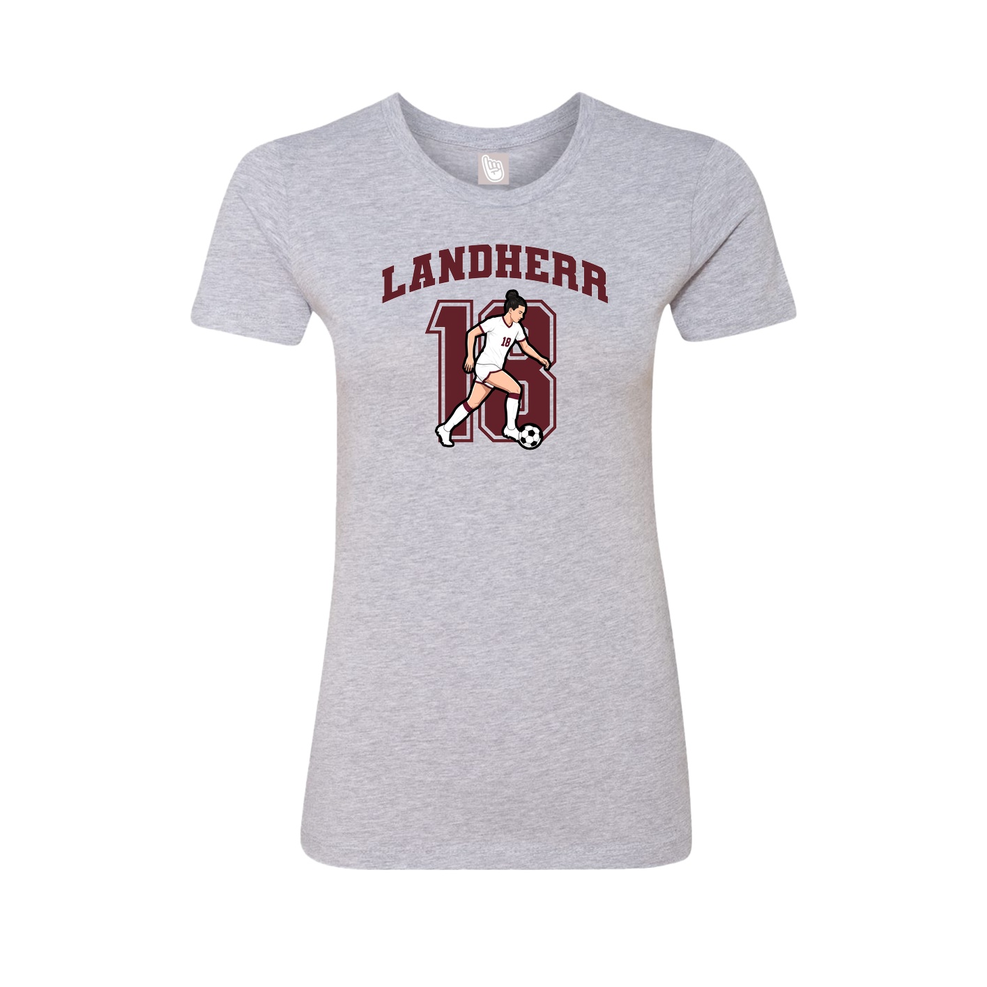 Fitted Women's Tee — Number in Grey