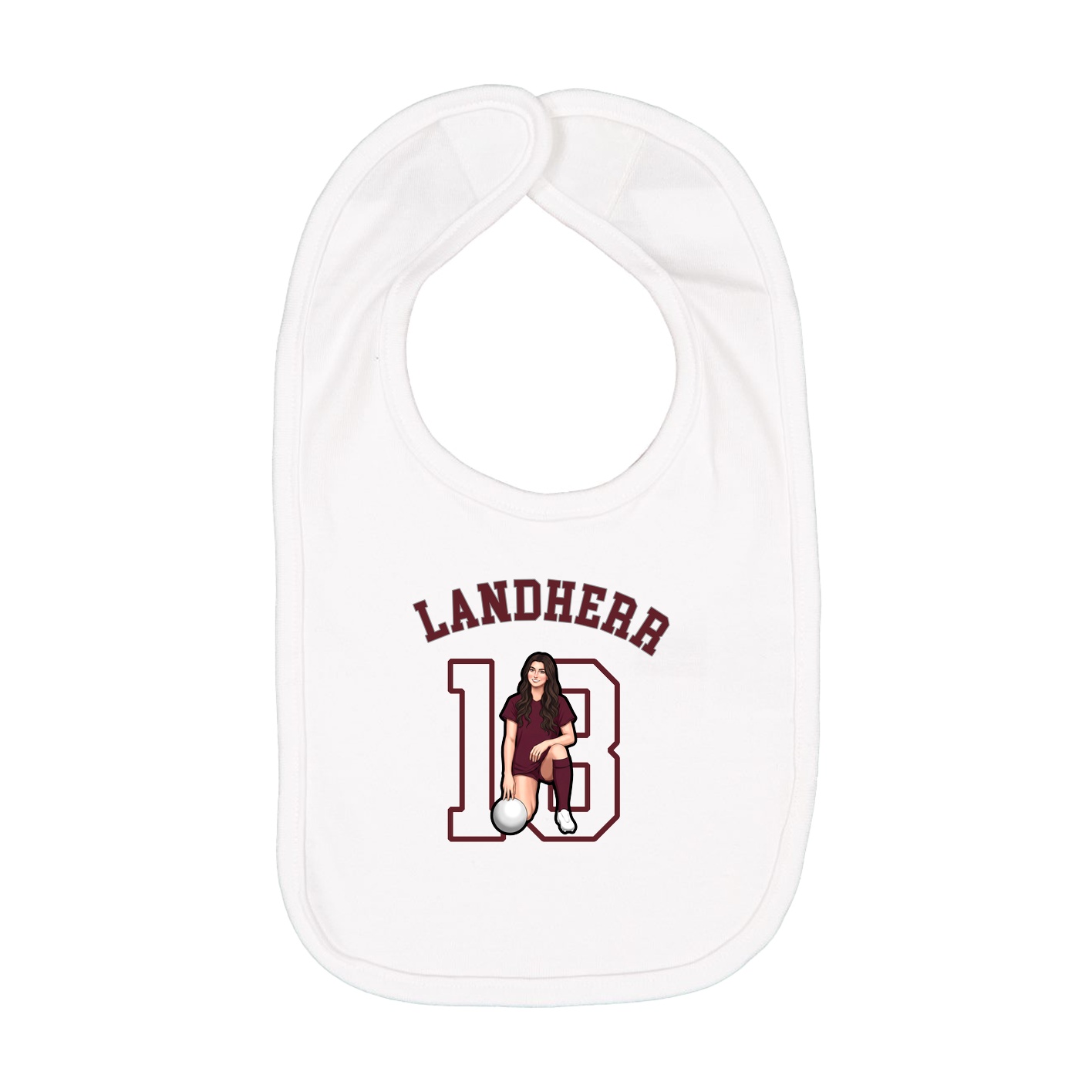 Infant Bib — Shirsey Arch in White