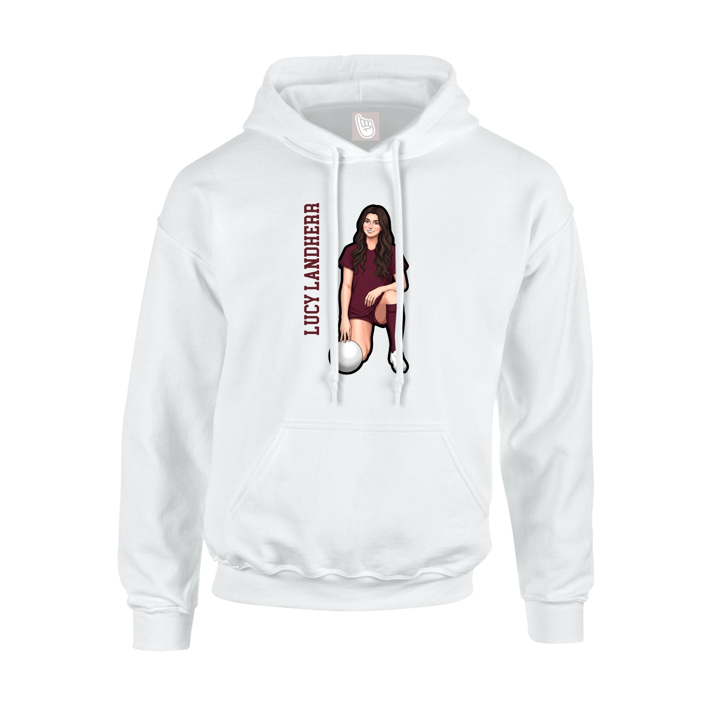 Hoodie — Name Vertical in White