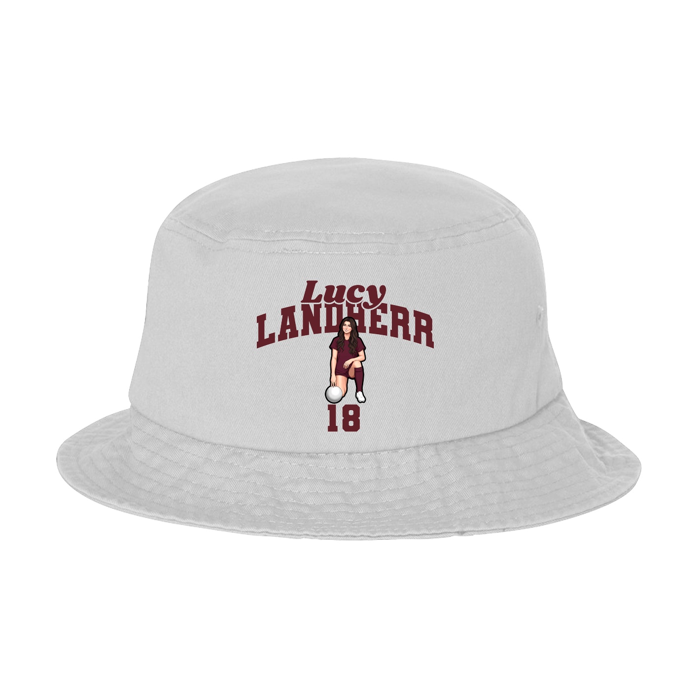 Bucket Cap — Signature Arch in White