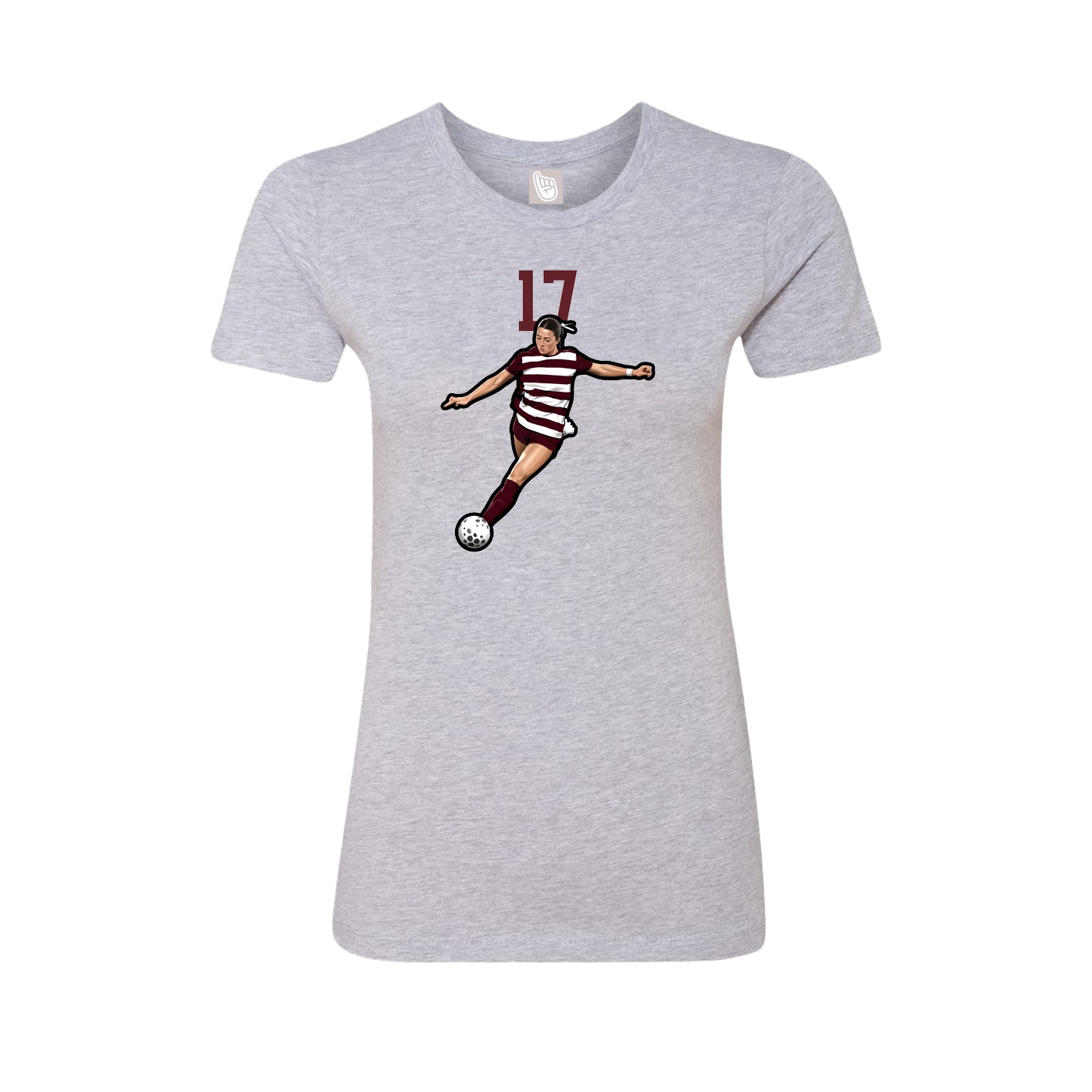 Fitted Women's Tee — Number Top in Grey