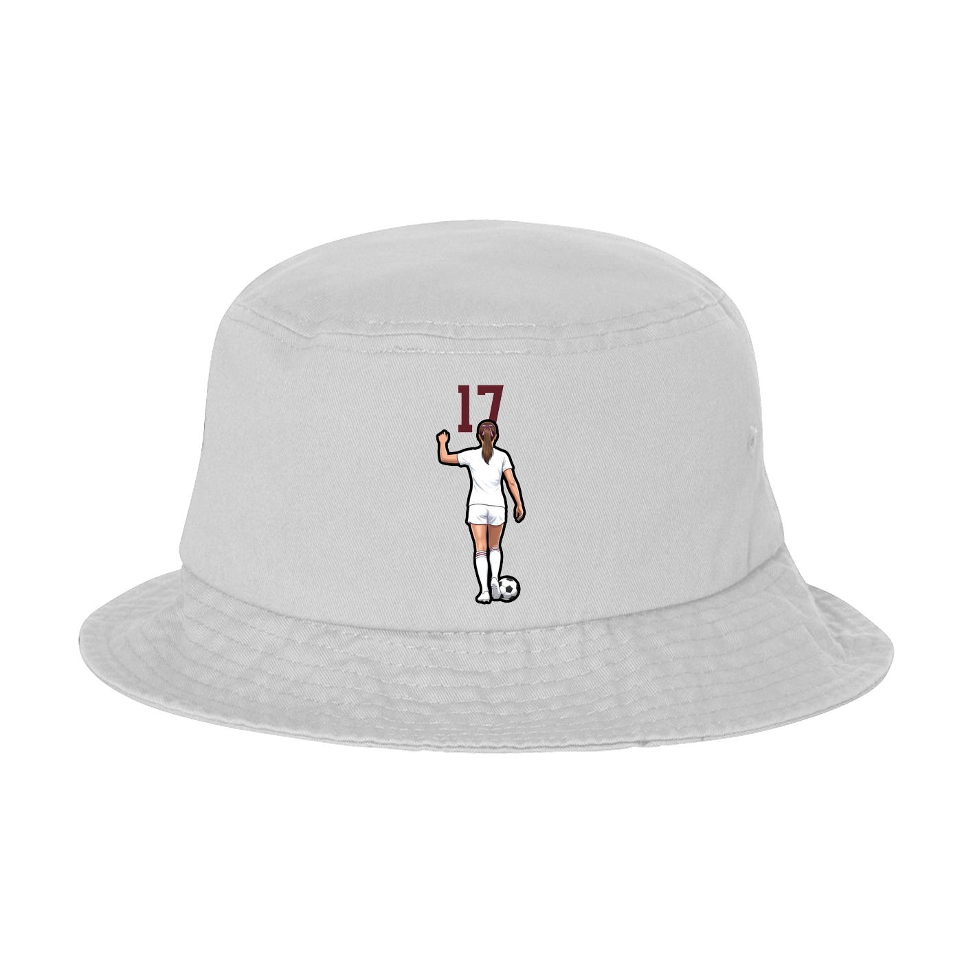 Bucket Cap — Number Top in White