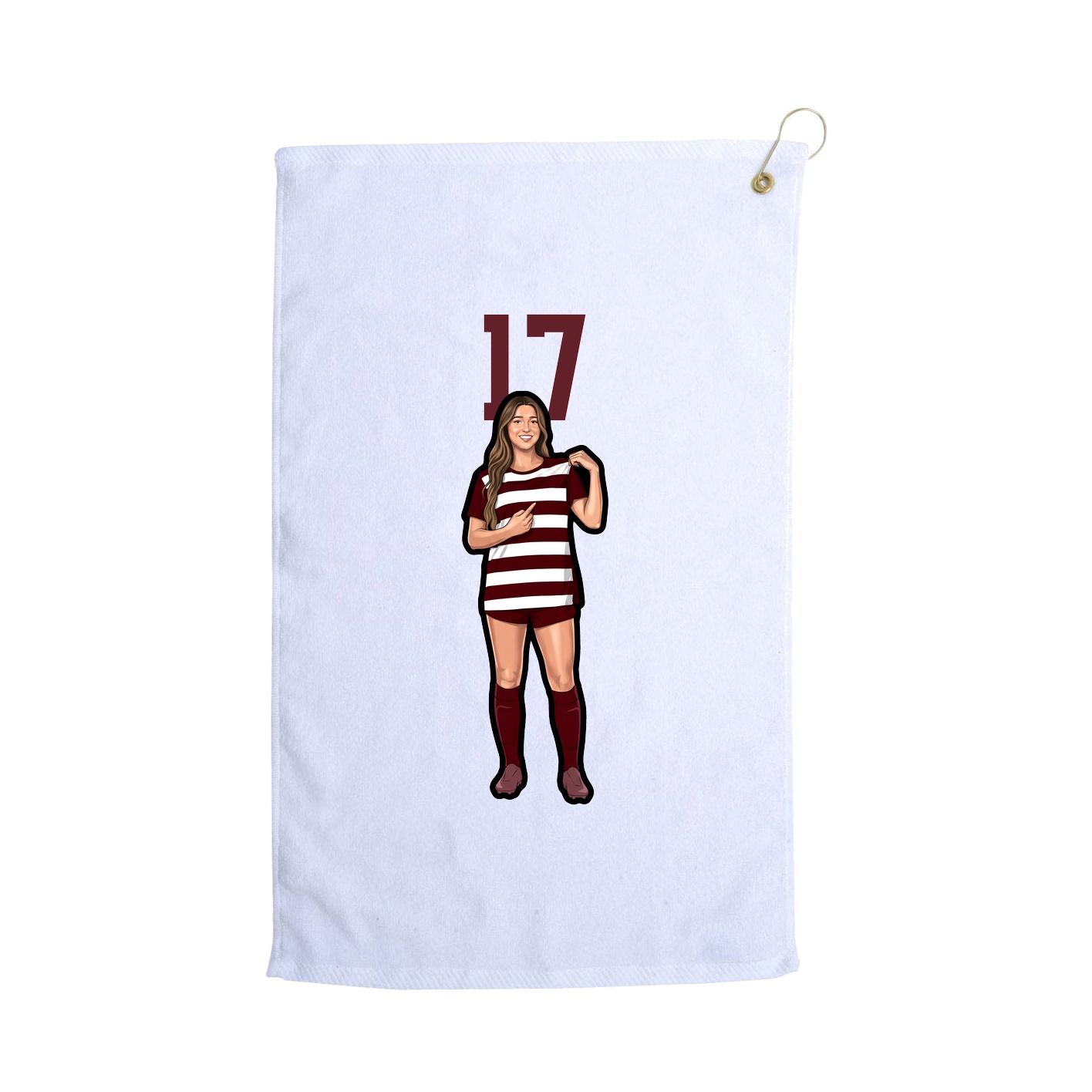 Golf Towel — Number Top in White
