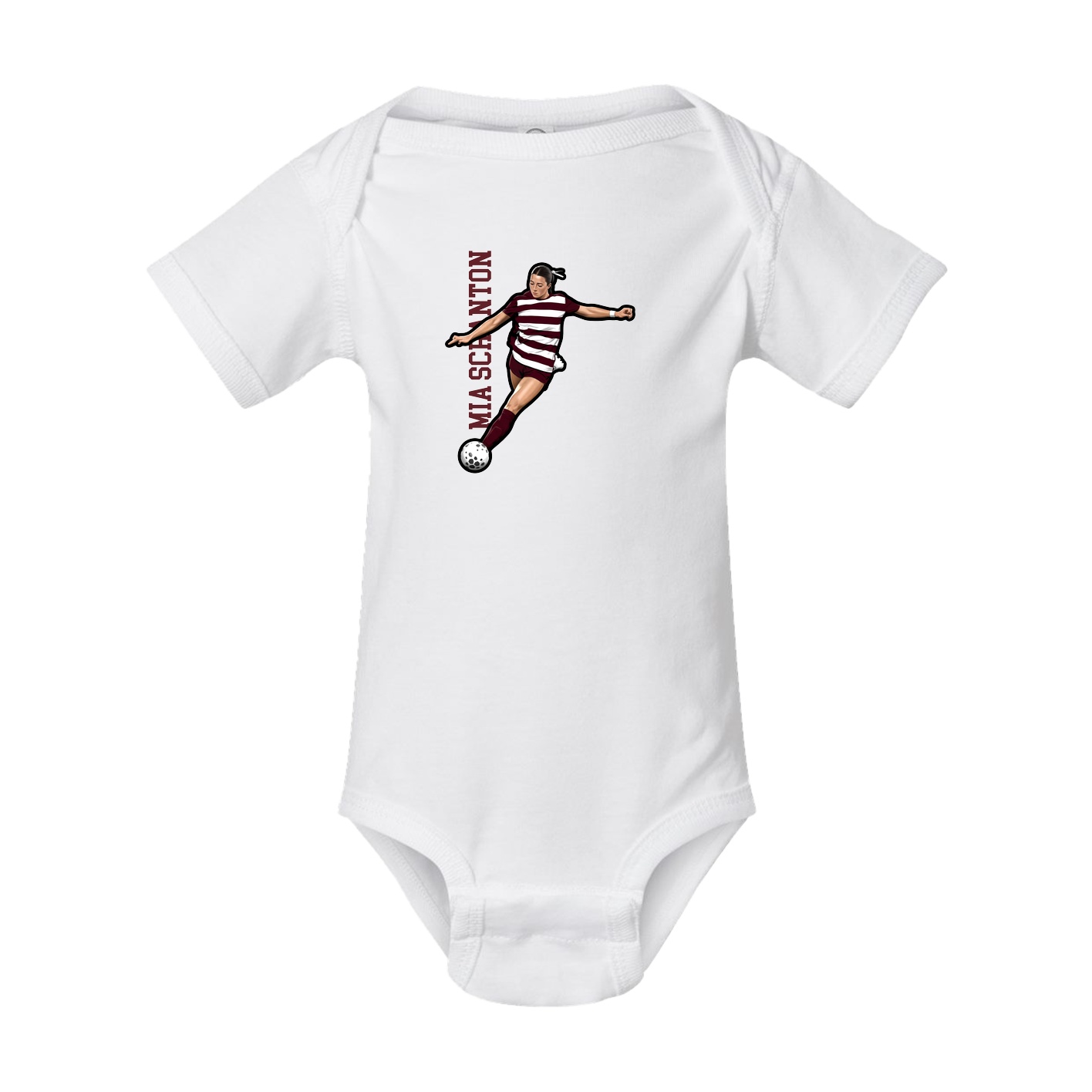 Baby Onesie — Name Vertical in White