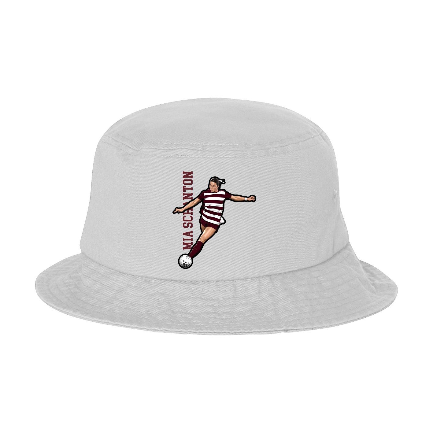 Bucket Cap — Name Vertical in White