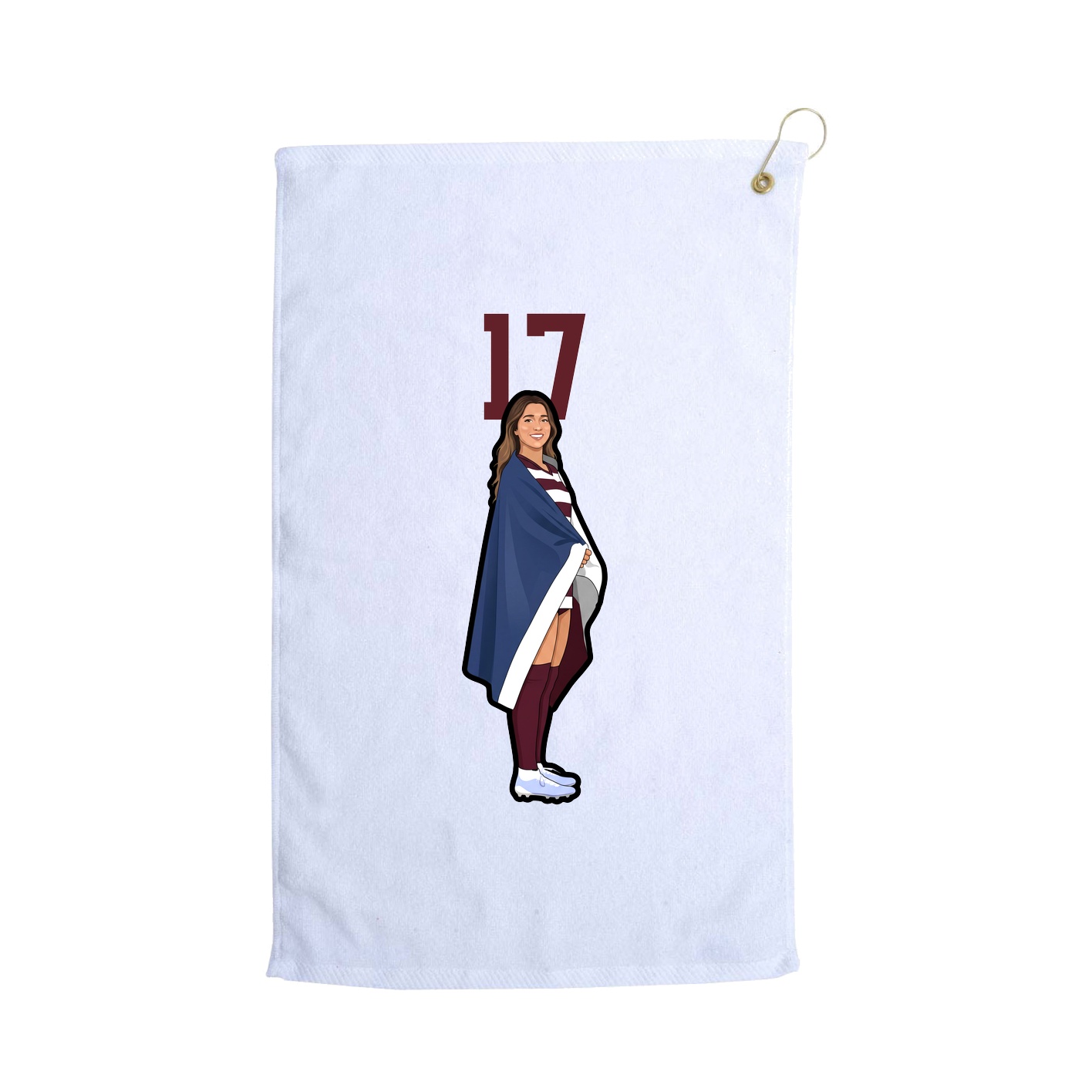 Golf Towel — Number Top in White