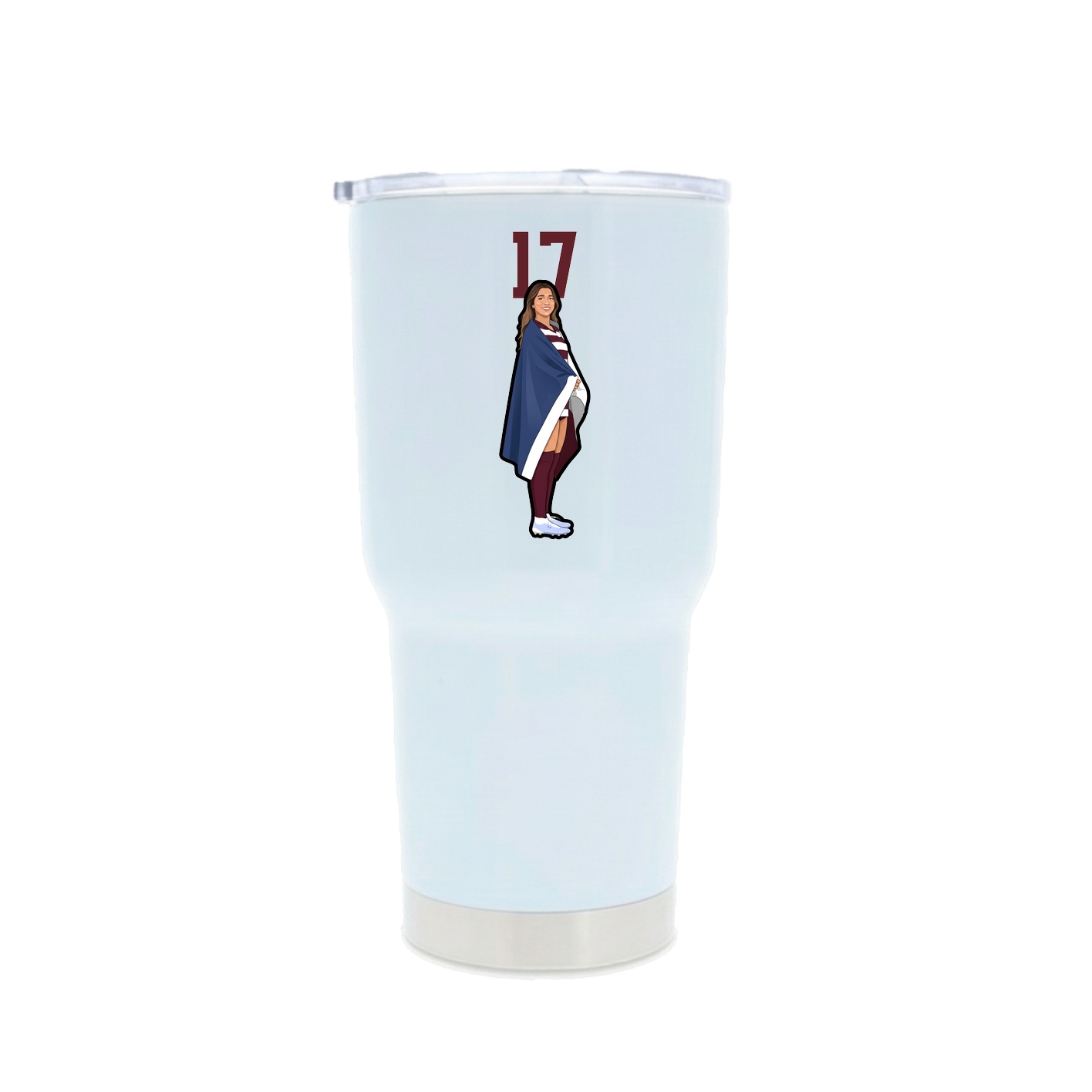 30oz Stainless Steel Tumbler — Number Top in White