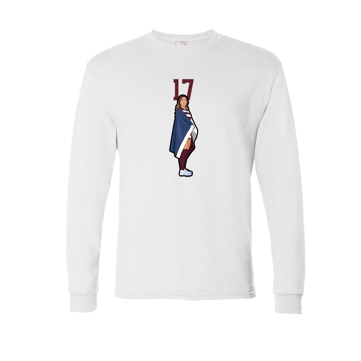 Long Sleeve Tee — Number Top in White