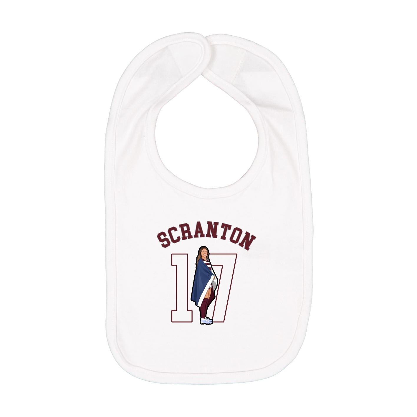 Infant Bib — Shirsey Arch in White
