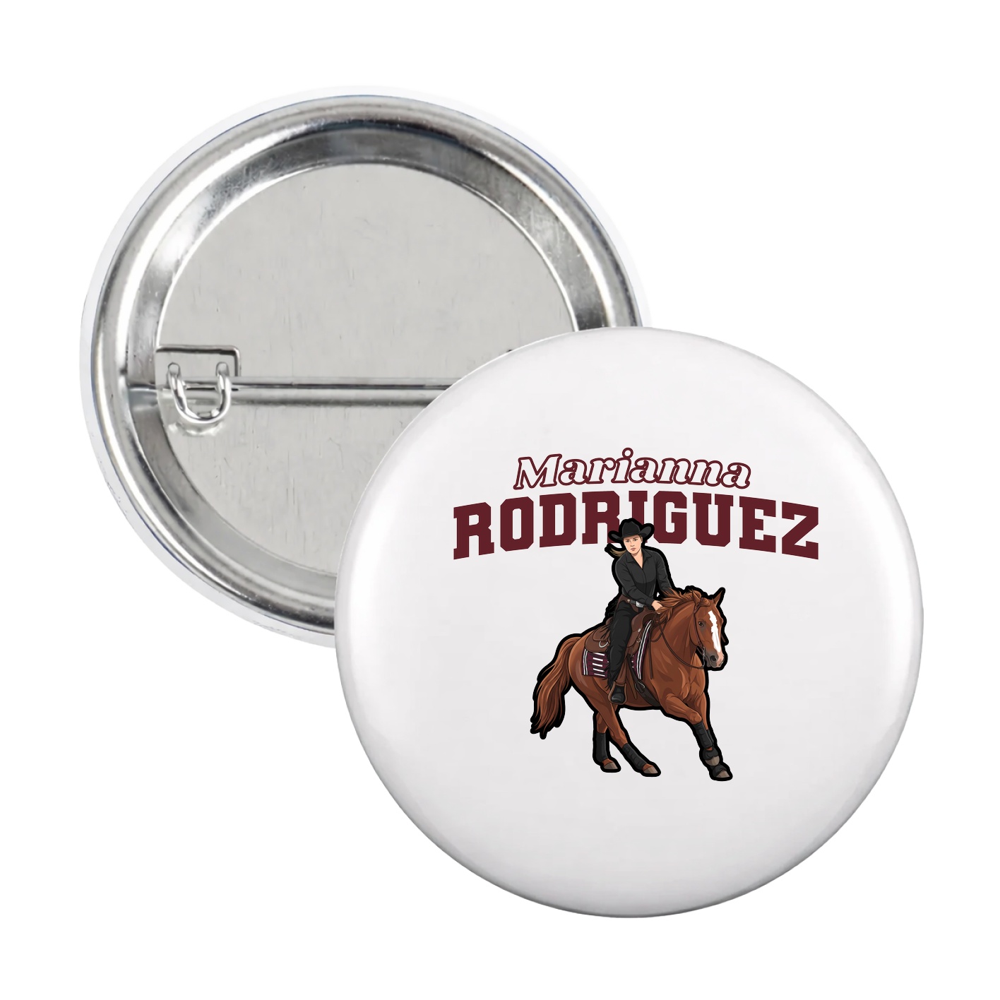 Game Day Button — Name Arch in White
