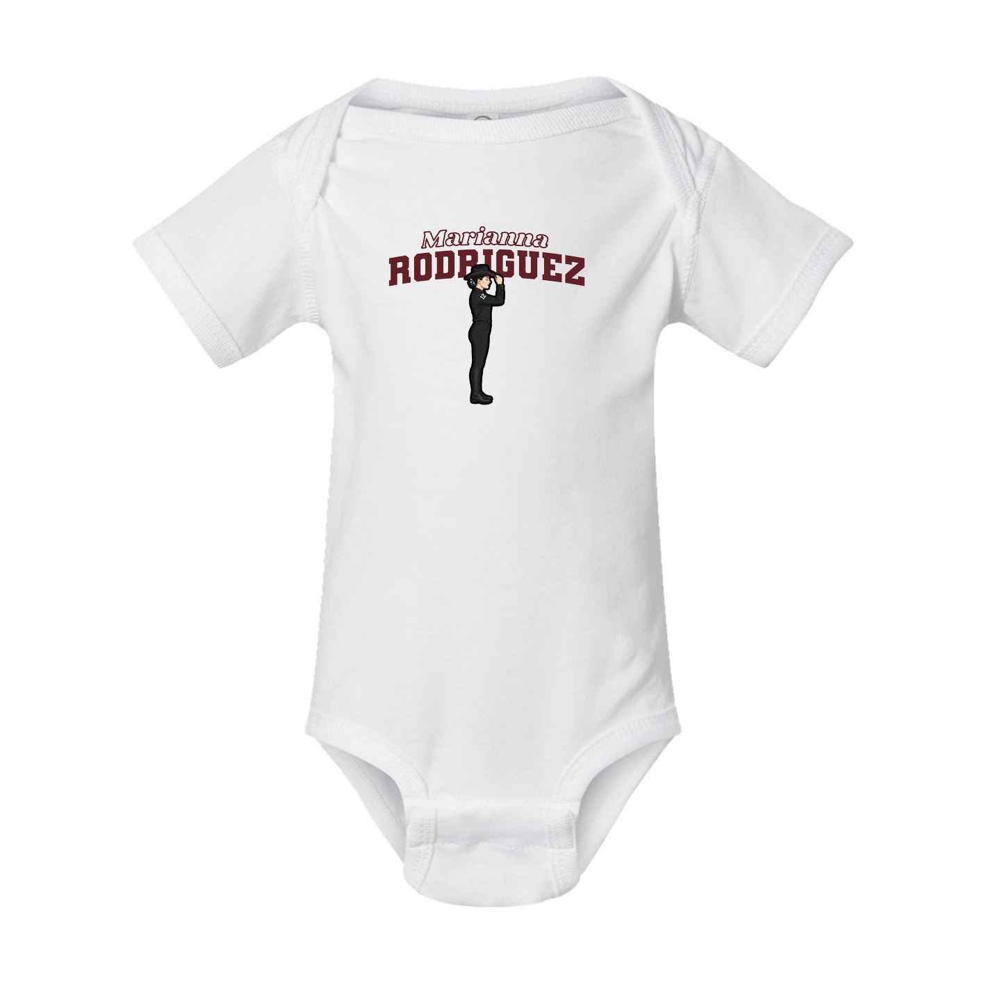 Baby Onesie — Name Arch in White