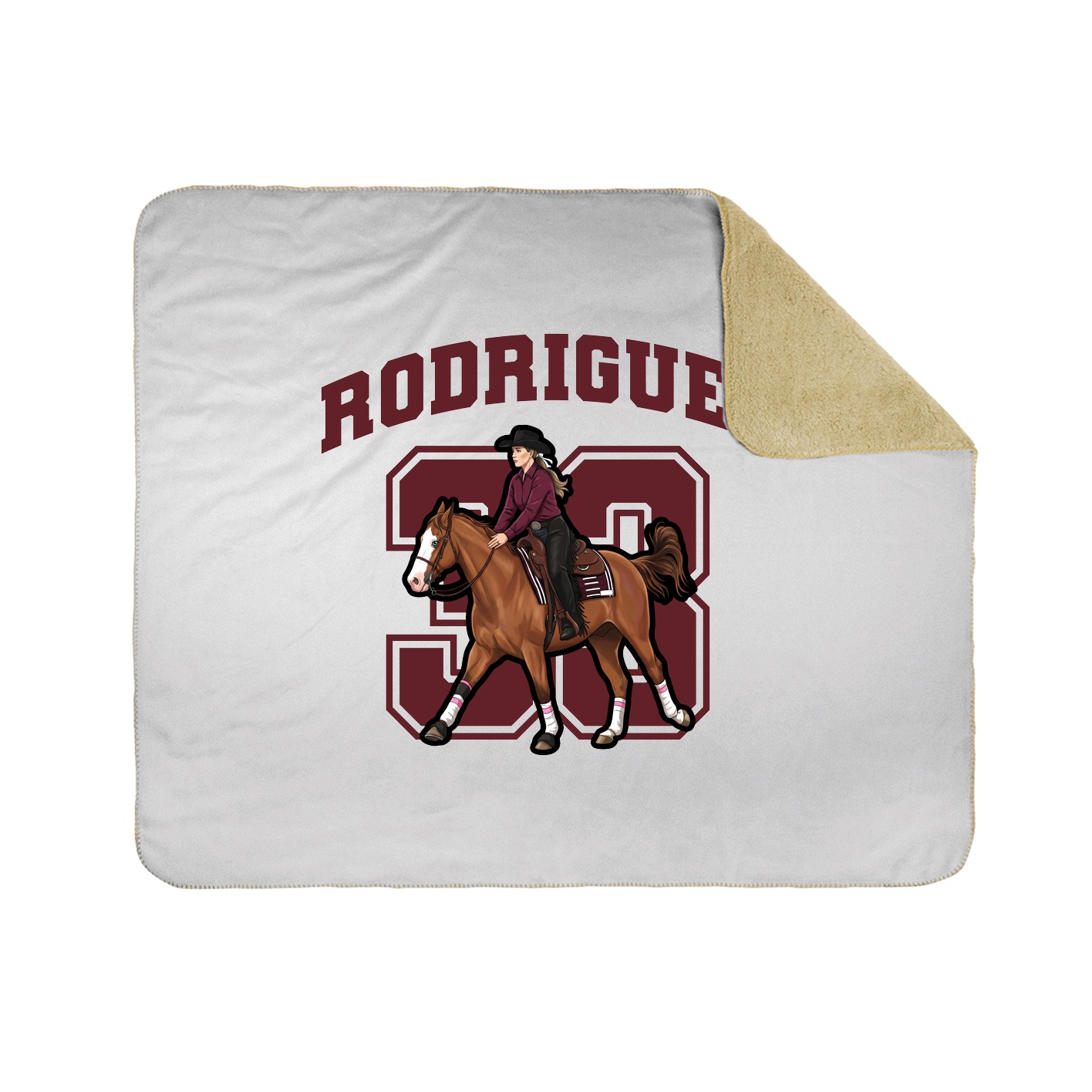 Throw Blanket — Number in White