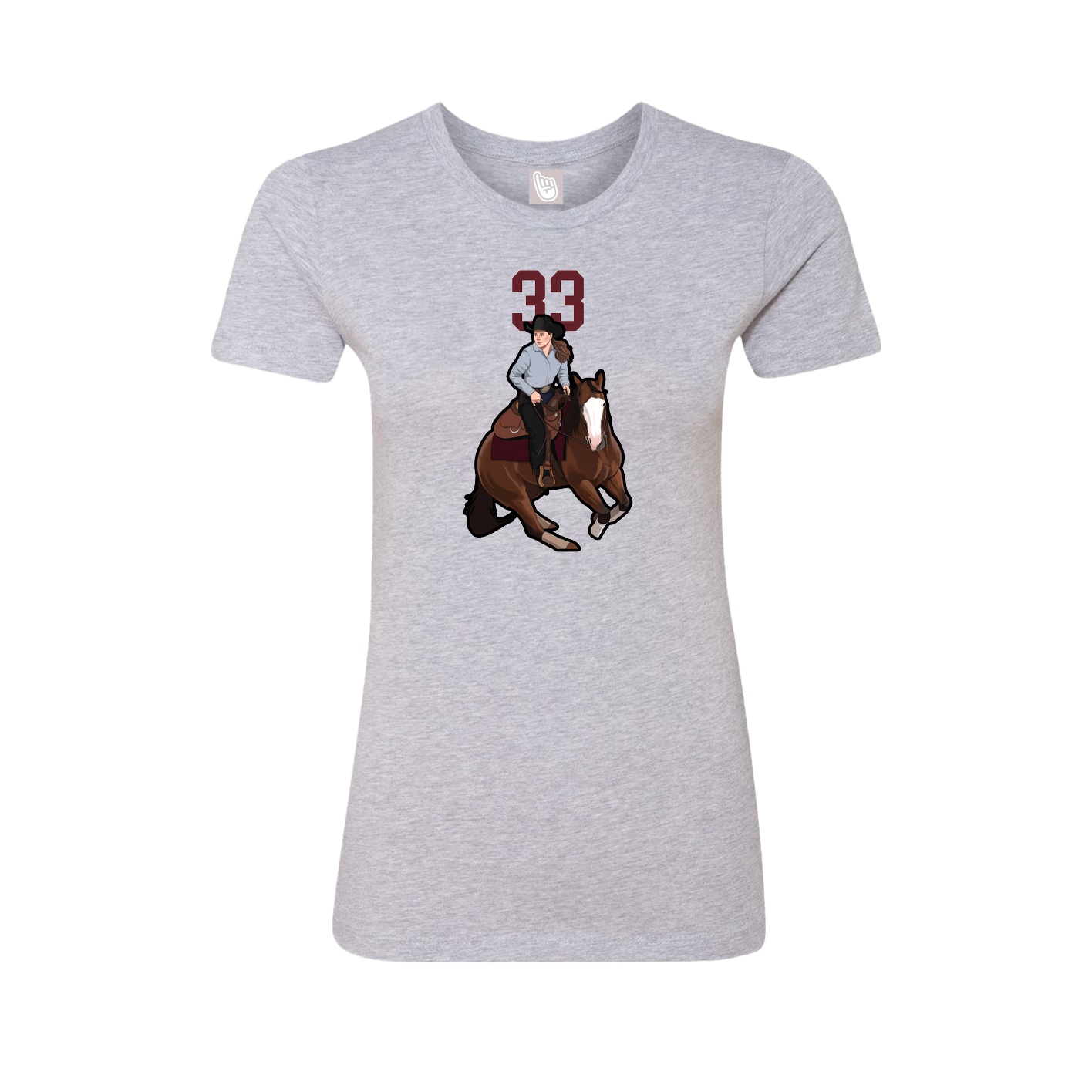 Fitted Women's Tee — Number Top in Grey