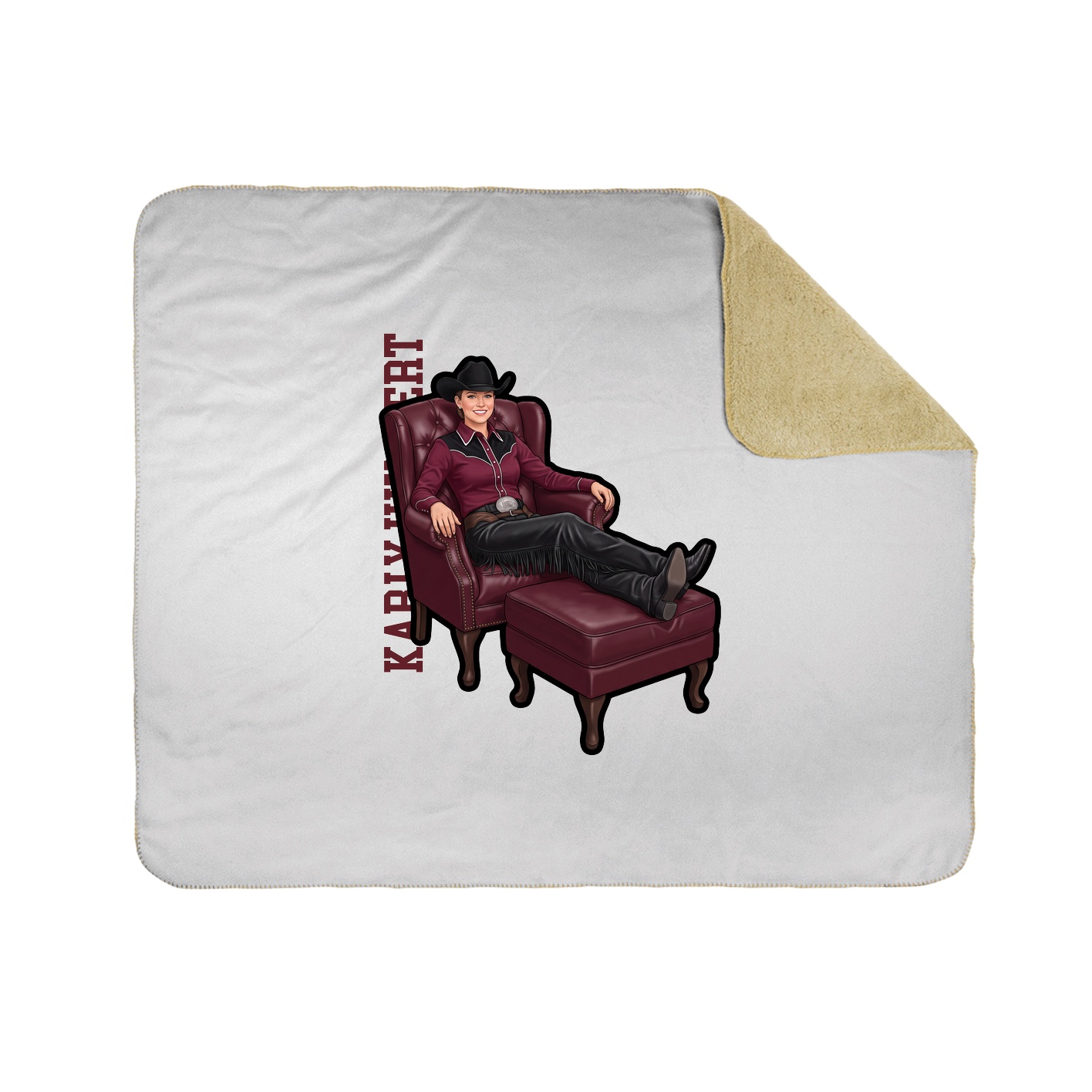 Throw Blanket — Name Vertical in White