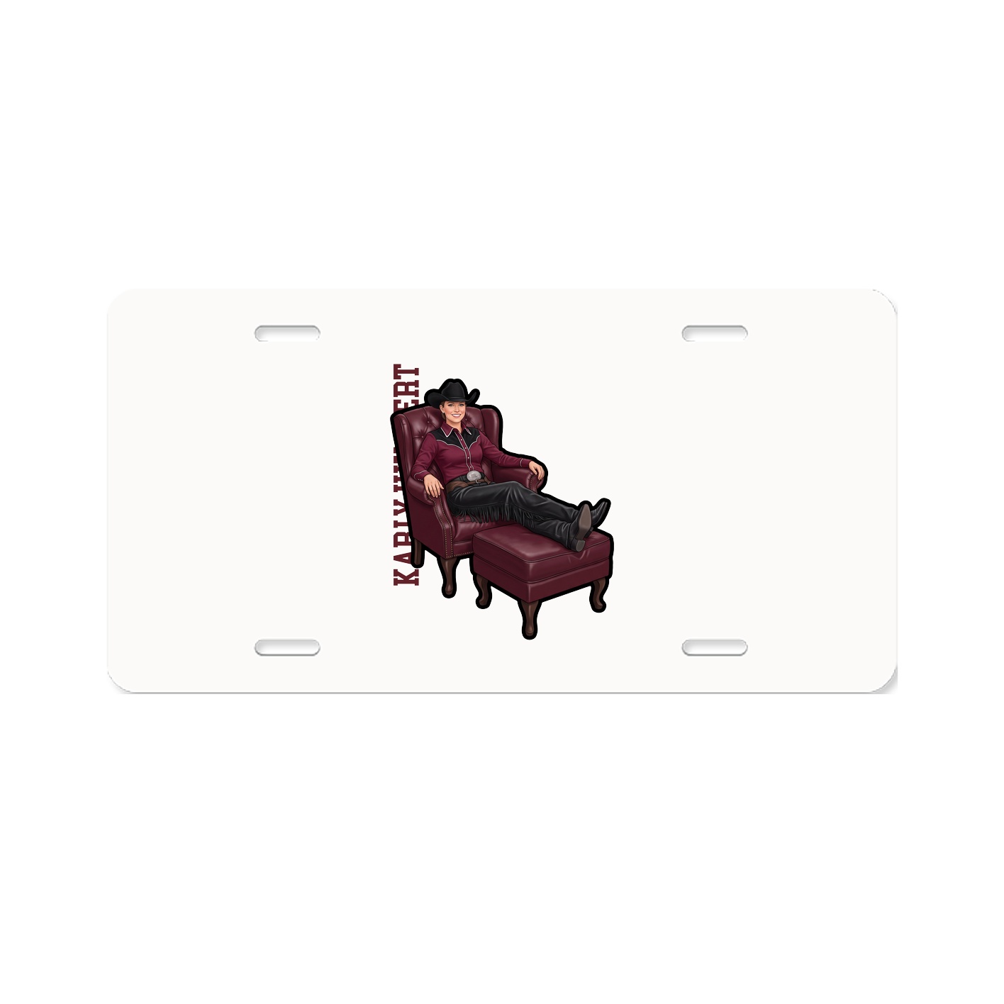 License Plate — Name Vertical in Classic