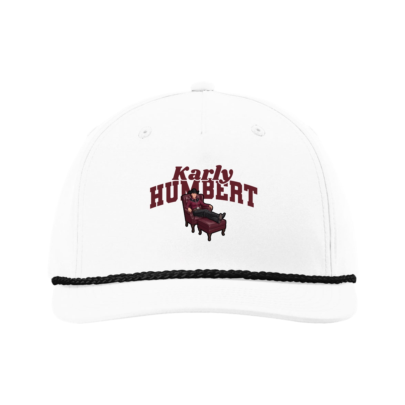 Five-Panel Classic Rope Cap — Signature Arch in White