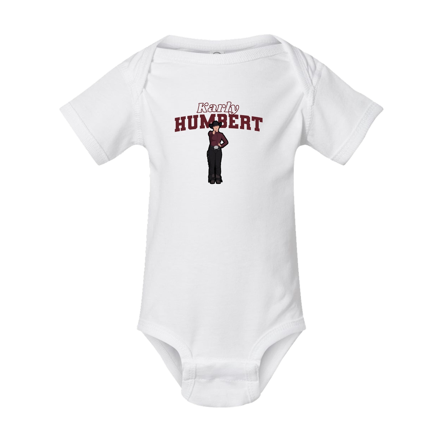 Baby Onesie — Name Arch in White