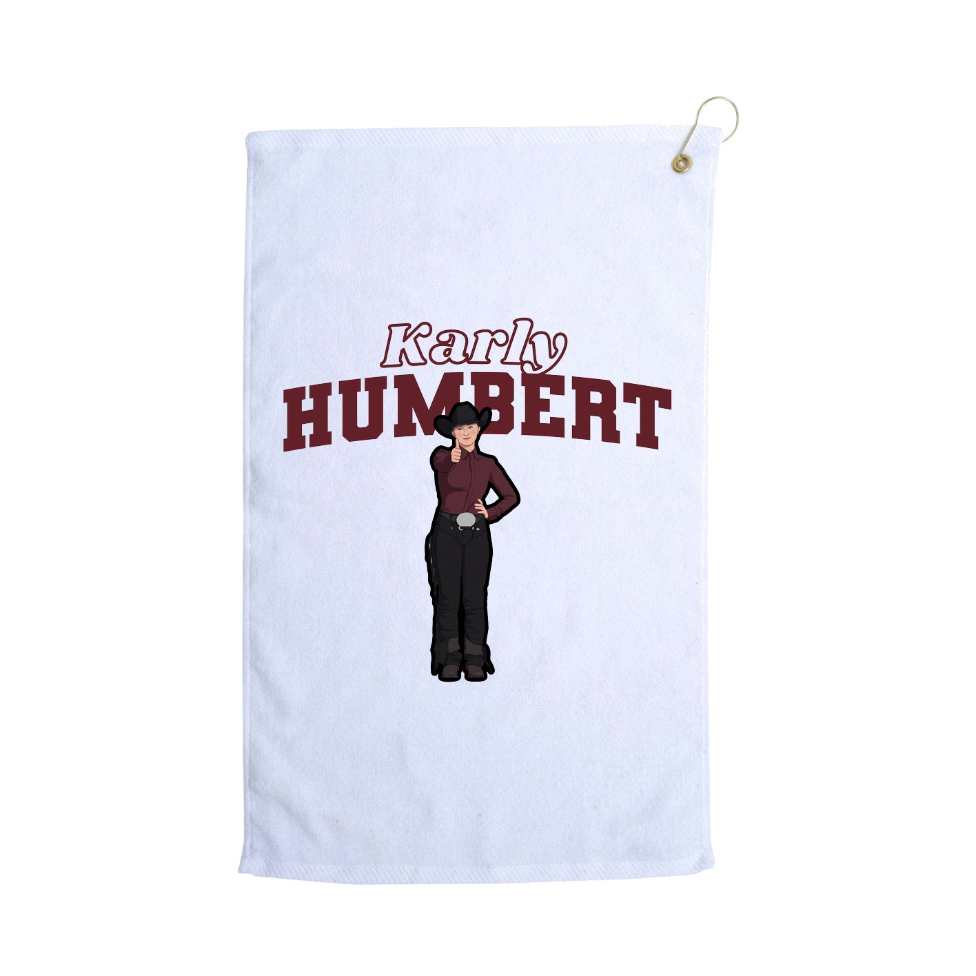 Golf Towel — Name Arch in White