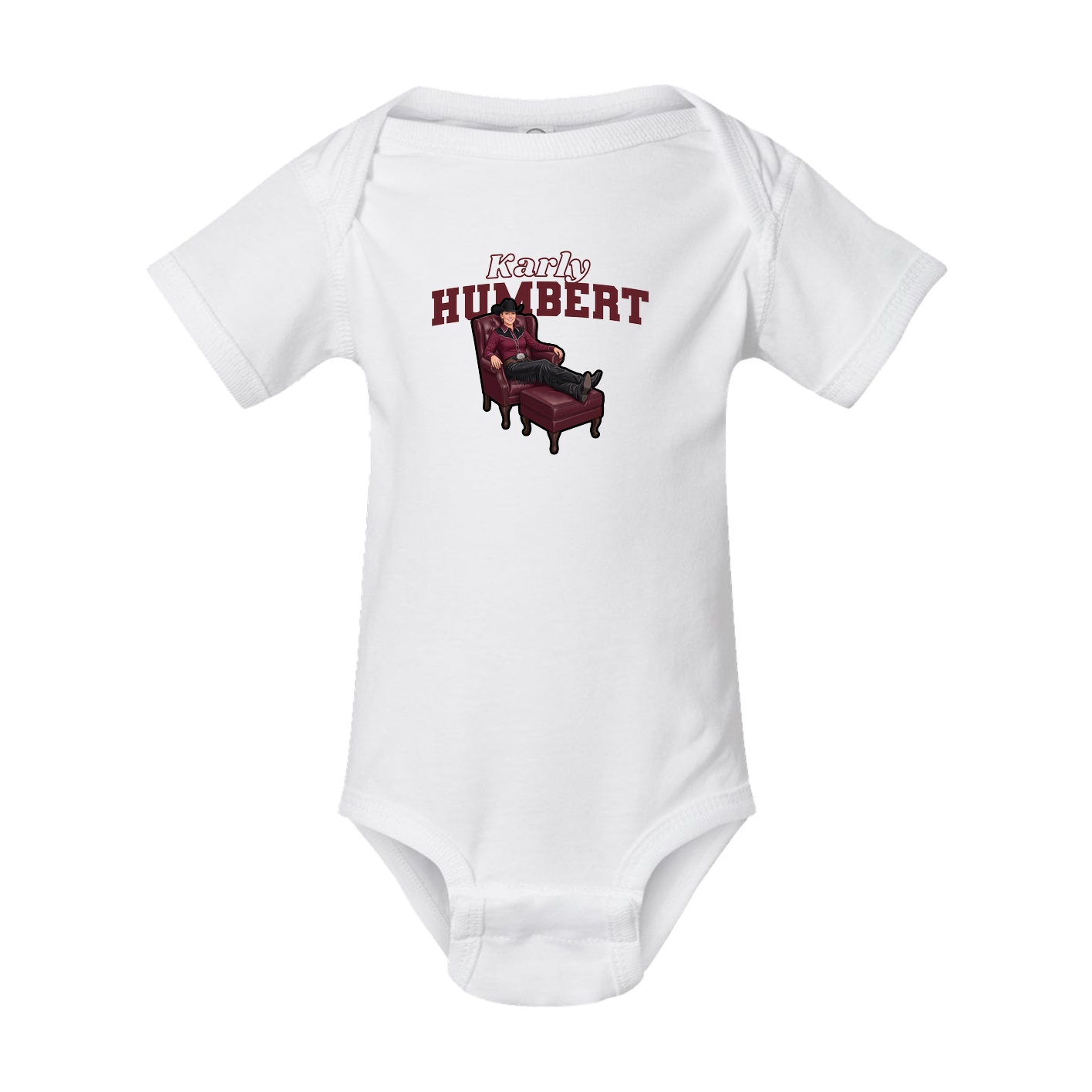 Baby Onesie — Name Arch in White