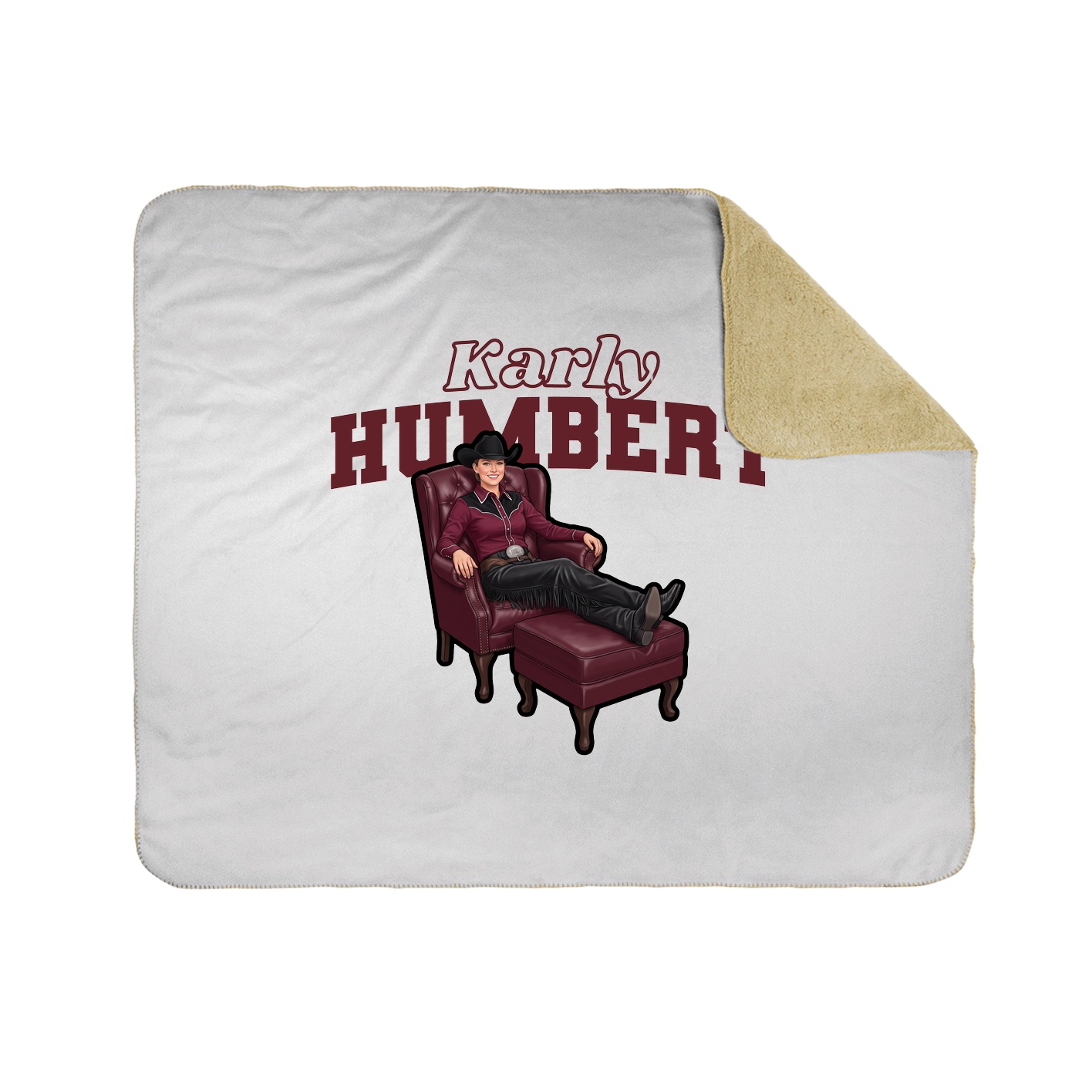 Throw Blanket — Name Arch in White