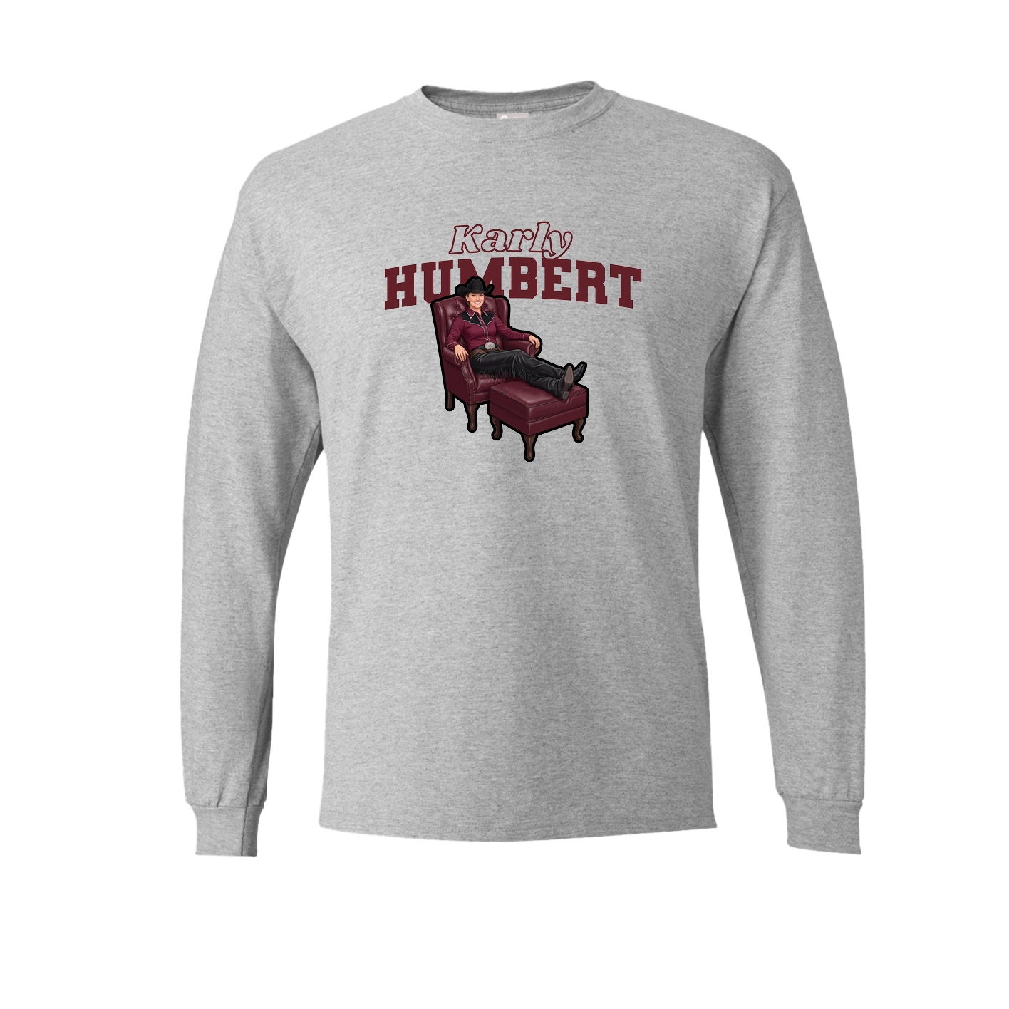 Long Sleeve Tee — Name Arch in Grey