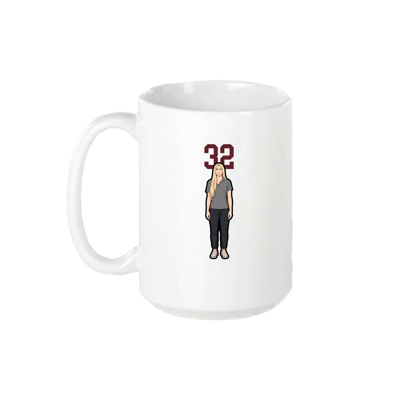 15oz Coffee Mug — Number Top in White