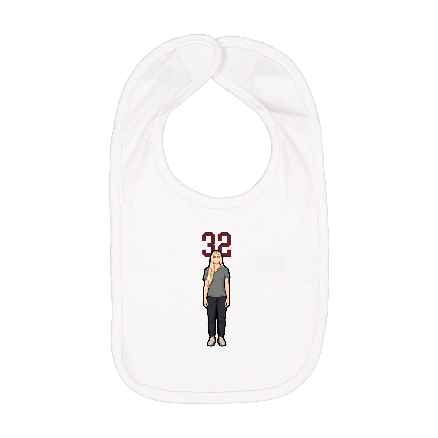 Infant Bib — Number Top in White
