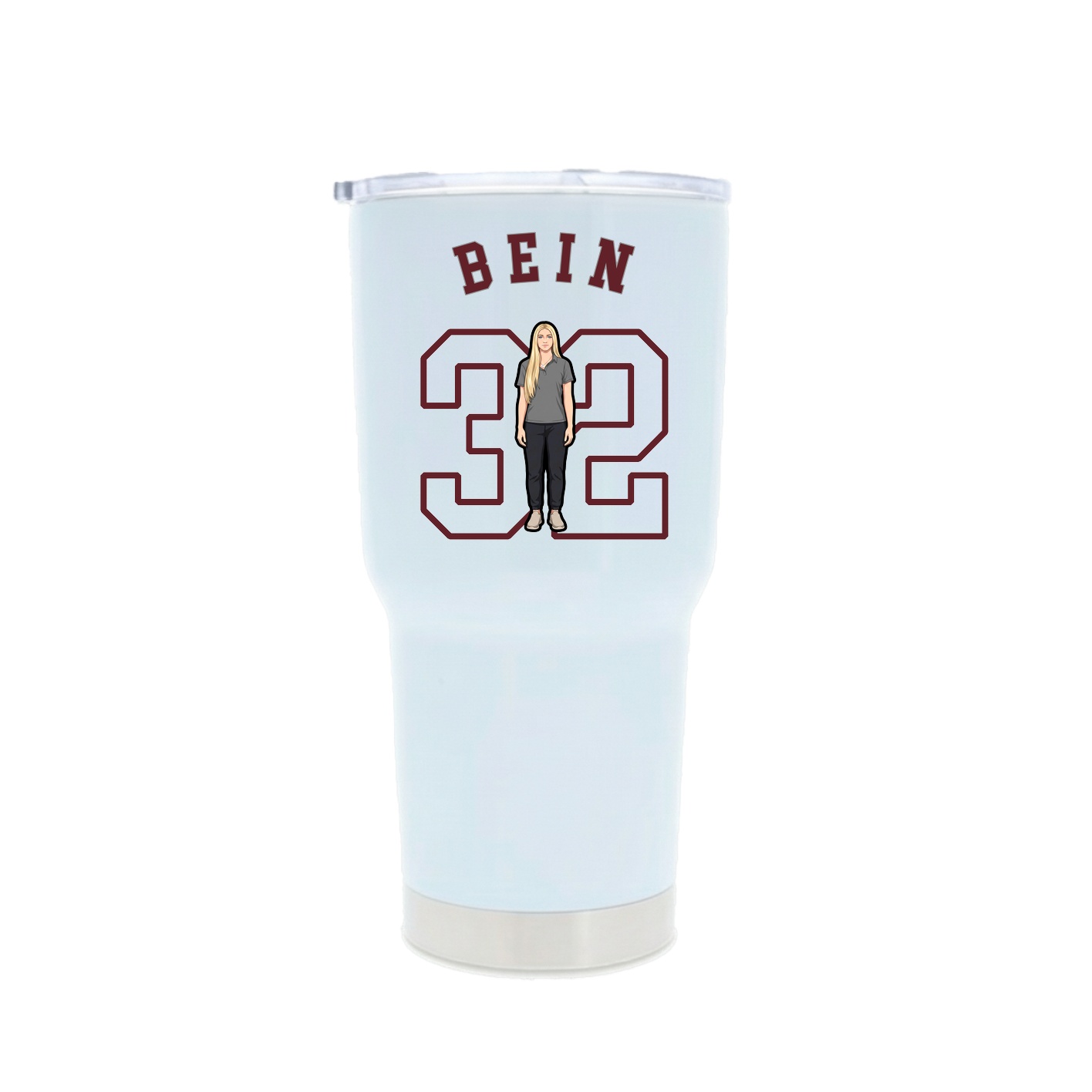 30oz Stainless Steel Tumbler — Shirsey Arch in White