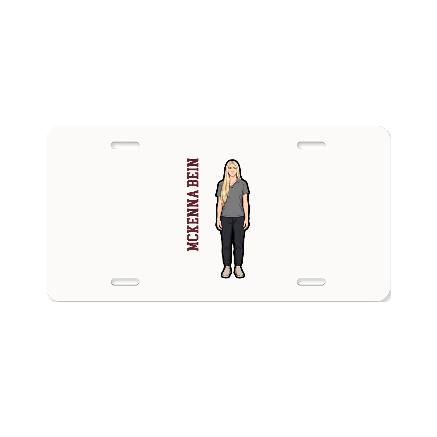 License Plate — Name Vertical in Classic