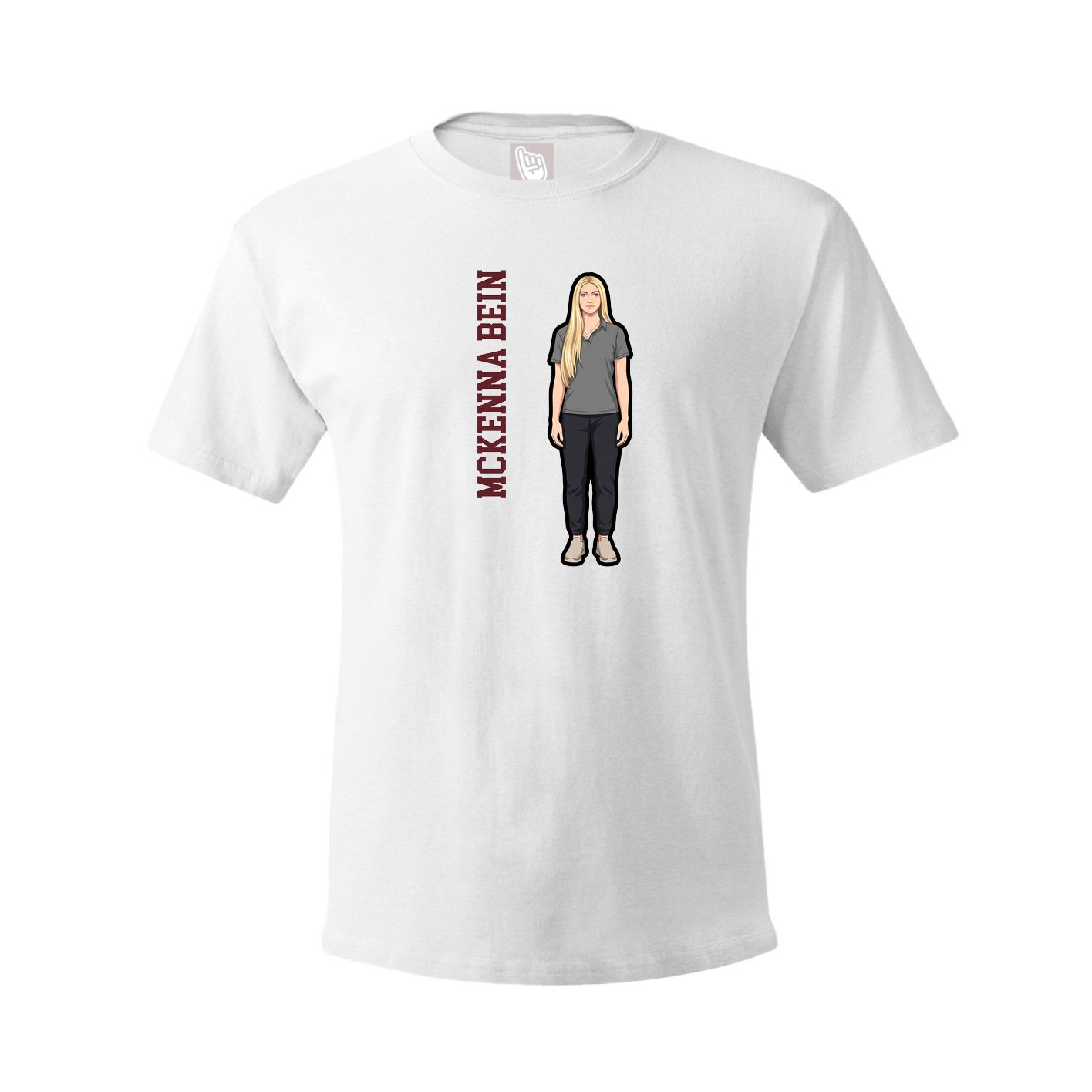 Youth Tee — Name Vertical in White