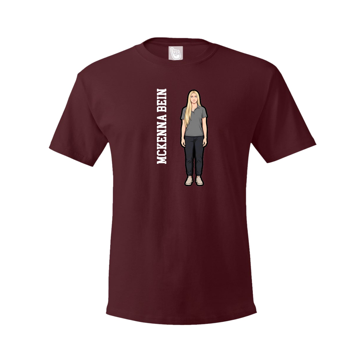 Youth Tee — Name Vertical in Maroon