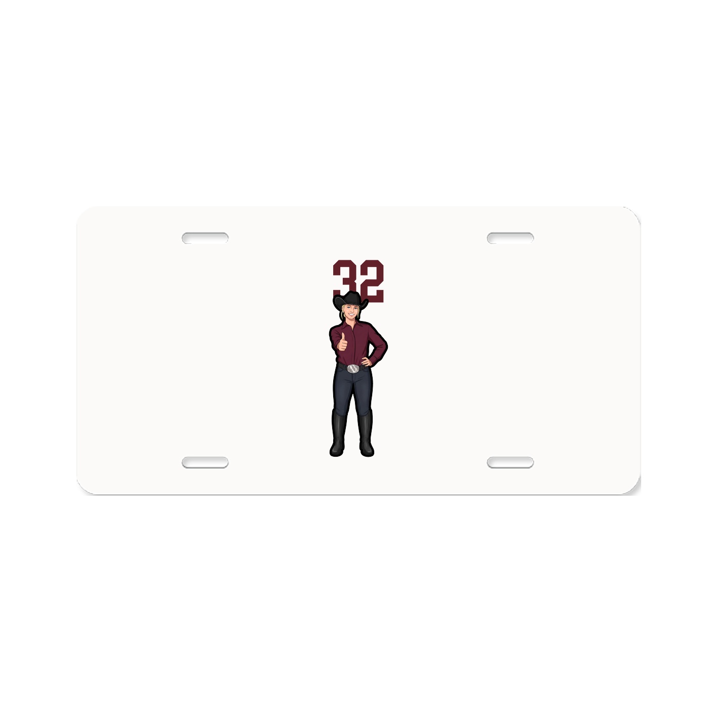 License Plate — Number Top in Classic
