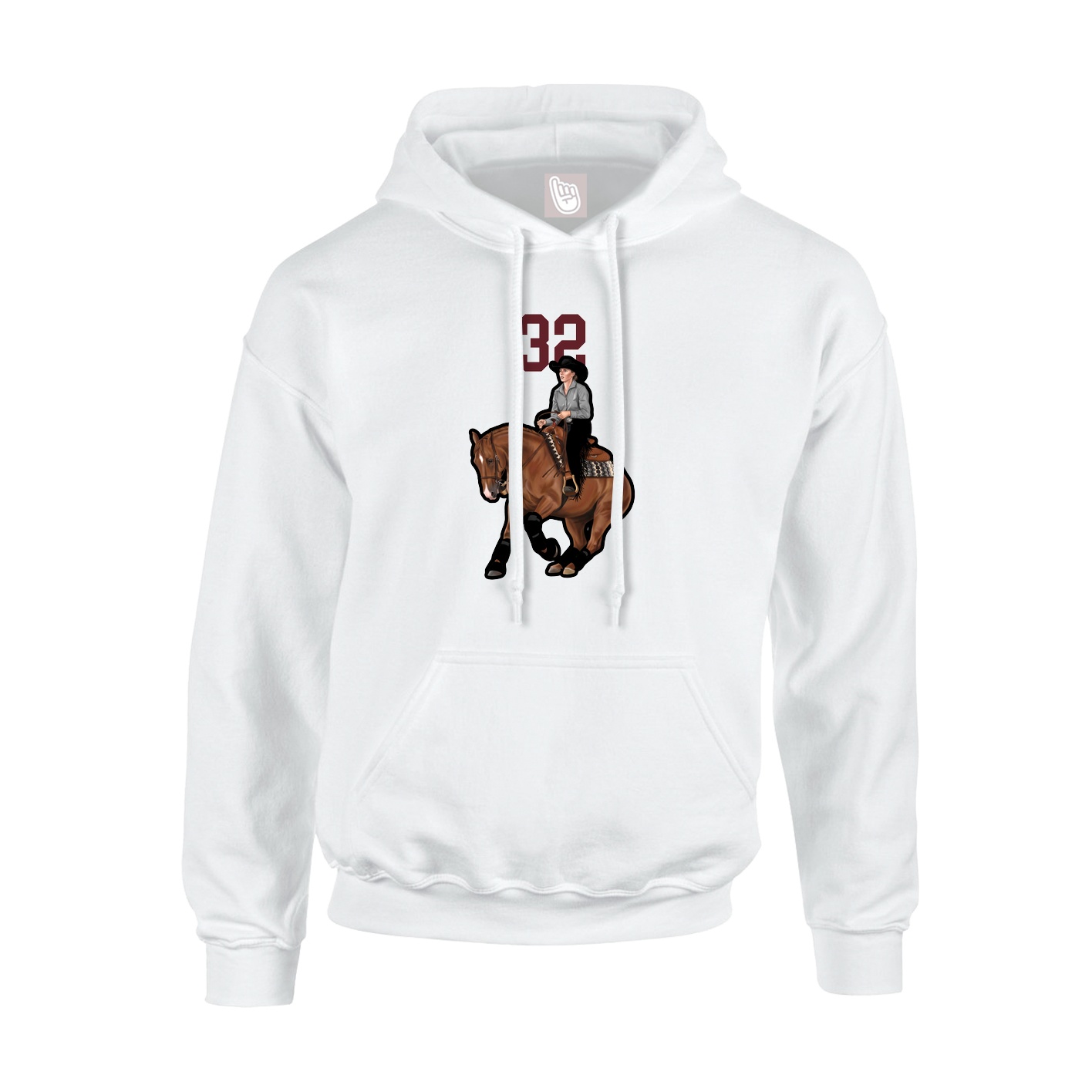 Youth Hoodie — Number Top in White