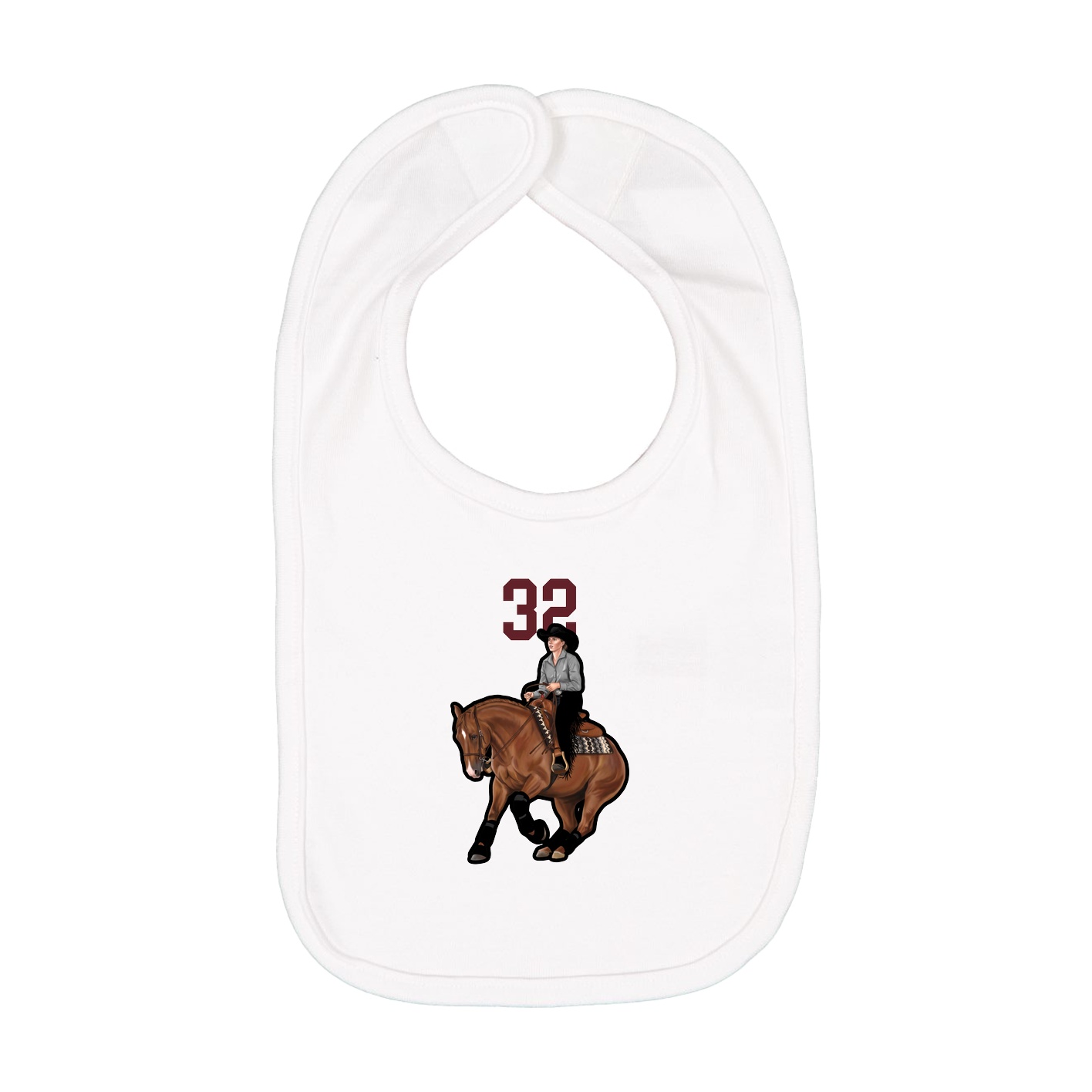 Infant Bib — Number Top in White