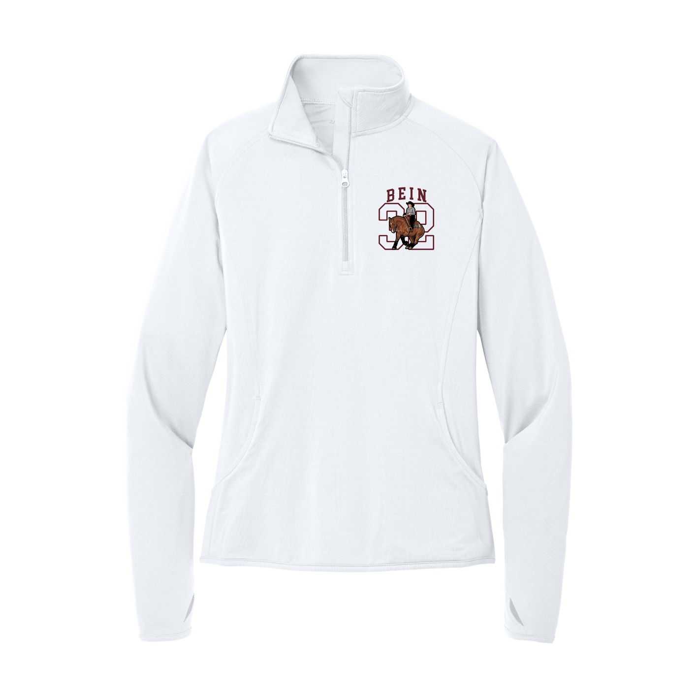 Women's Q-Zip Pullover — Shirsey in White