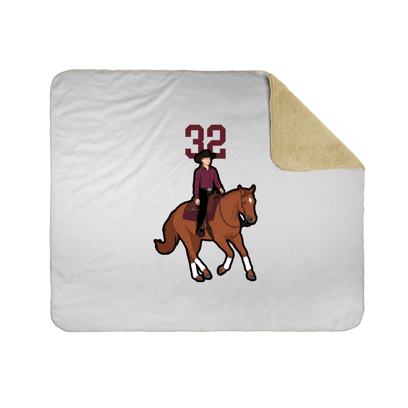 Throw Blanket — Number Top in White