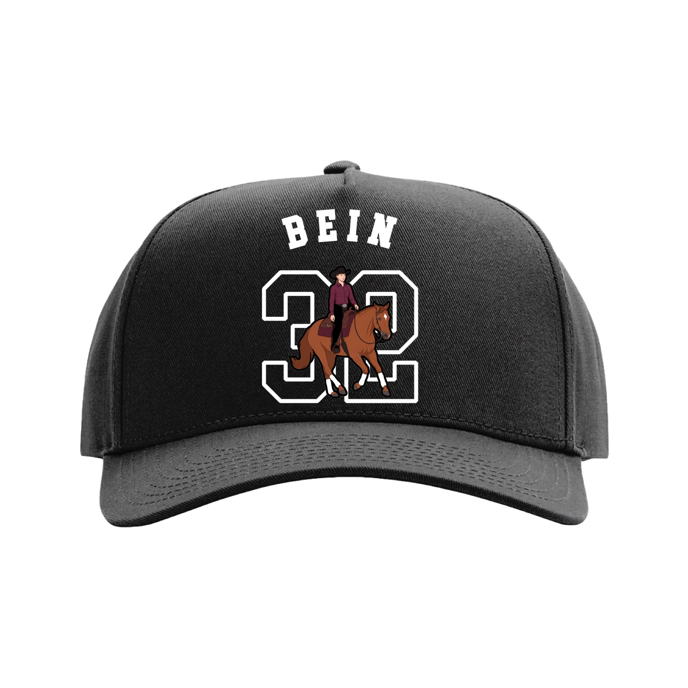 Full Fabric Five-Panel Champ Cap — Shirsey Arch in Black
